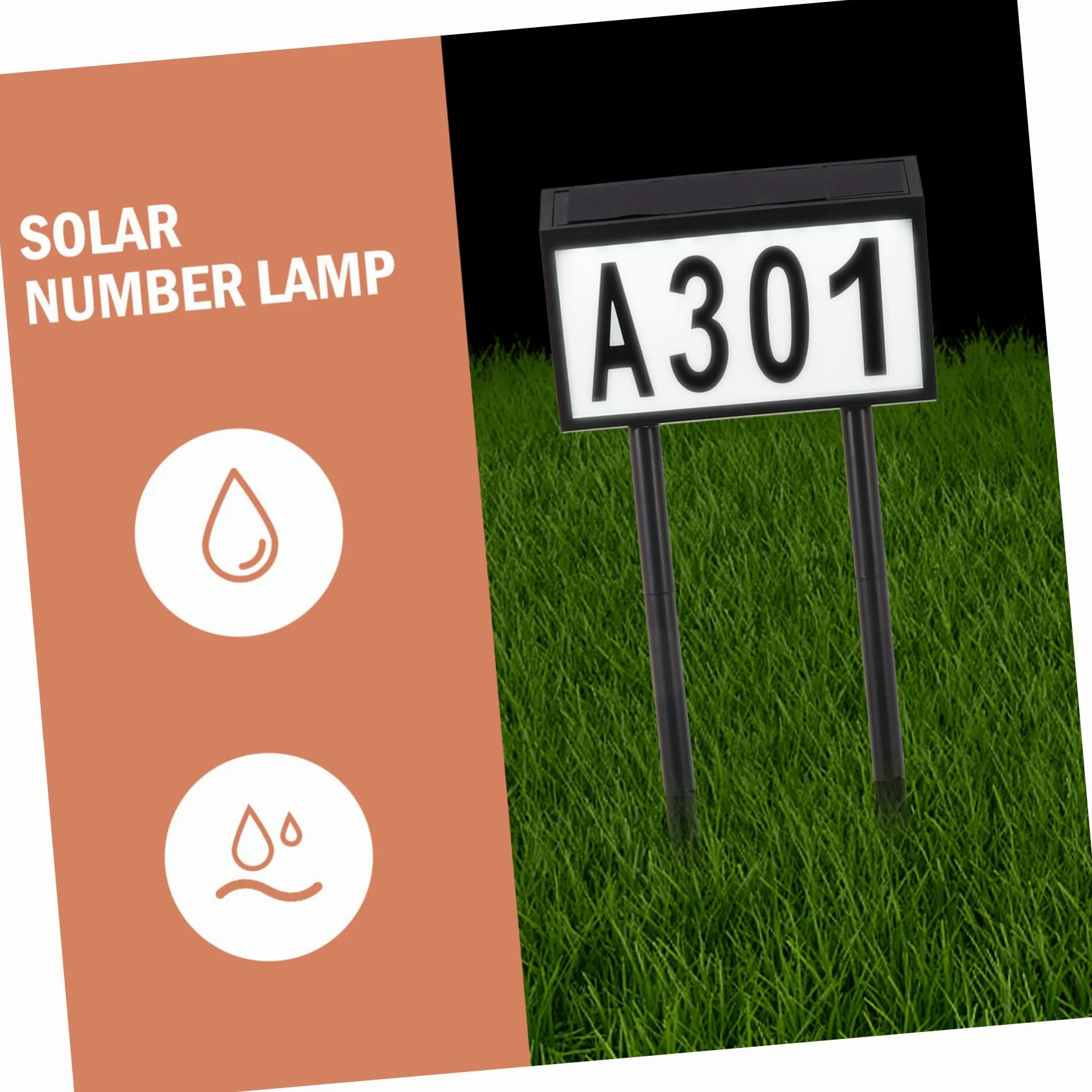 NUOBESTY Luce Solare per Numeri Civici Led, Lampada Numerica 5 Lettere e 3 Gruppi di Numeri, Targa Indirizzo Sensore Crepuscolare per Esterno, Kit per Segnalazione Casa Notte