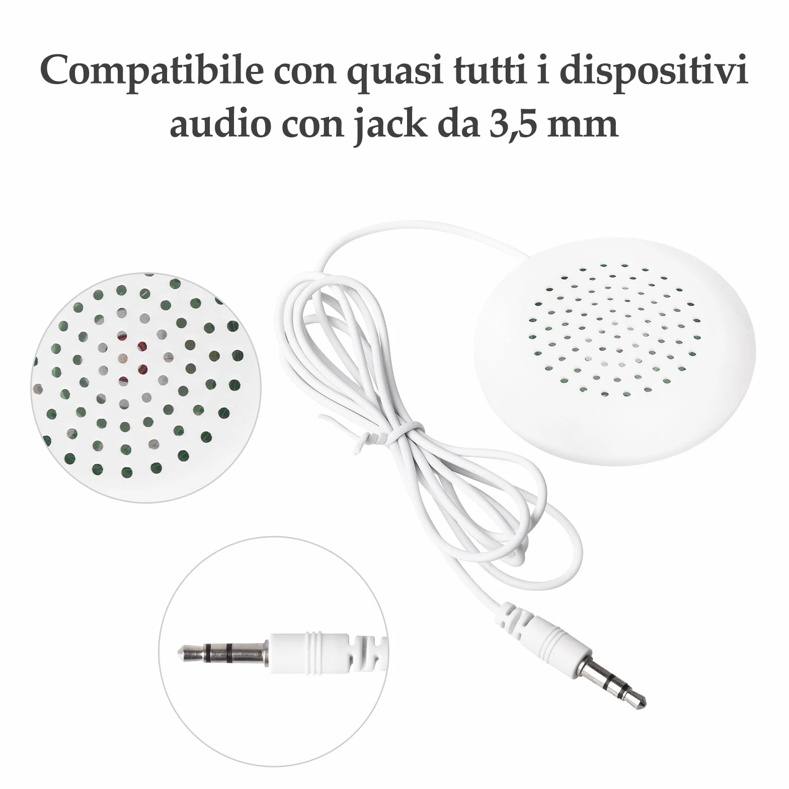 Altoparlante a Cuscino, Personale Portatile con Altoparlante Stereo HiFi, Mini Altoparlante da 3,5 mm per Addormentamento O Ipnosi, per MP3, MP4, Lettore CD, Telefono Cellulare e Altro