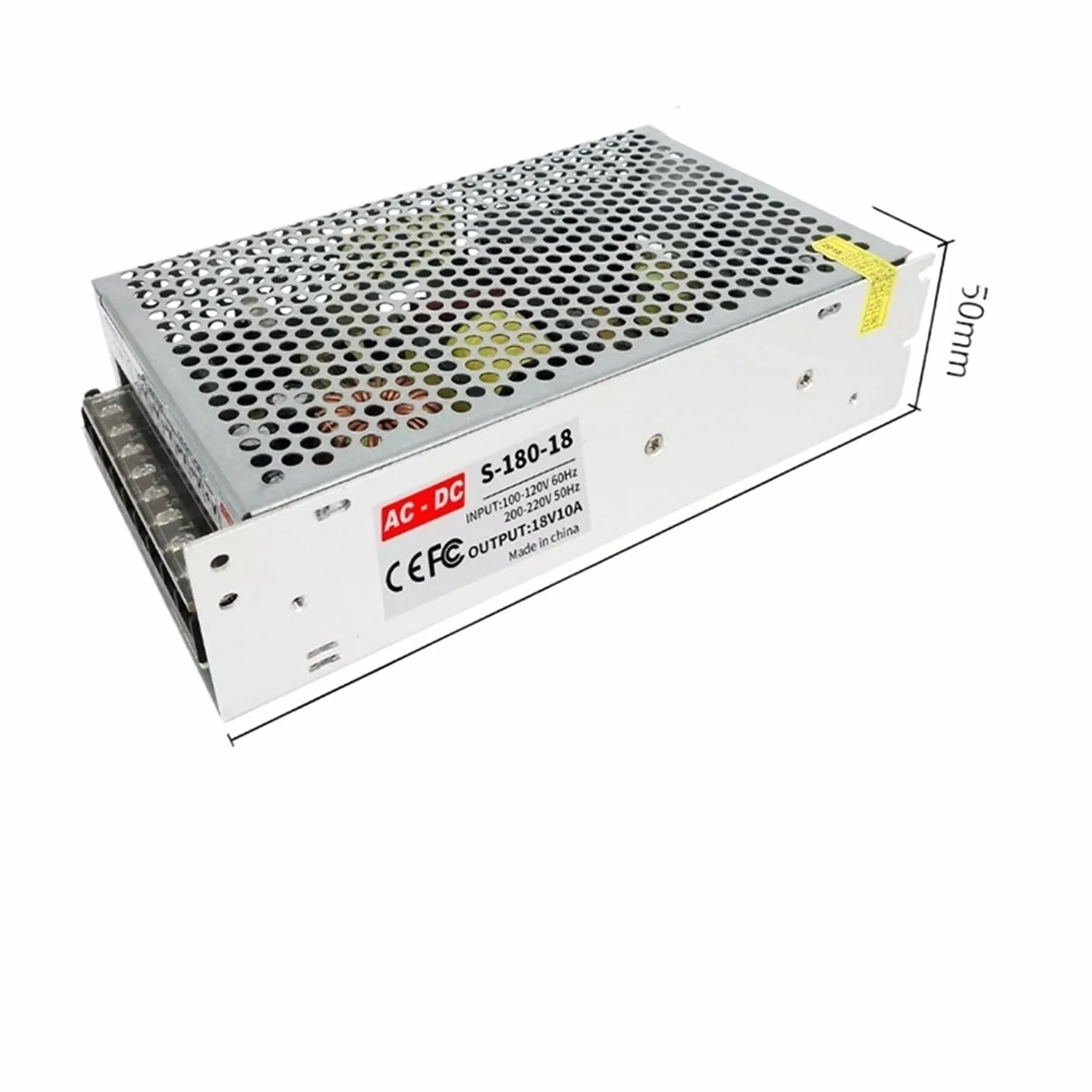 Adattatore di alimentazione a commutazione Alimentatore a commutazione 18 V Trasformatore di luce CA a CC 18 V 1A 2A 3A 5A 6A 10A 20A Adattatore di alimentazione SMPS(18V 10A 180W)