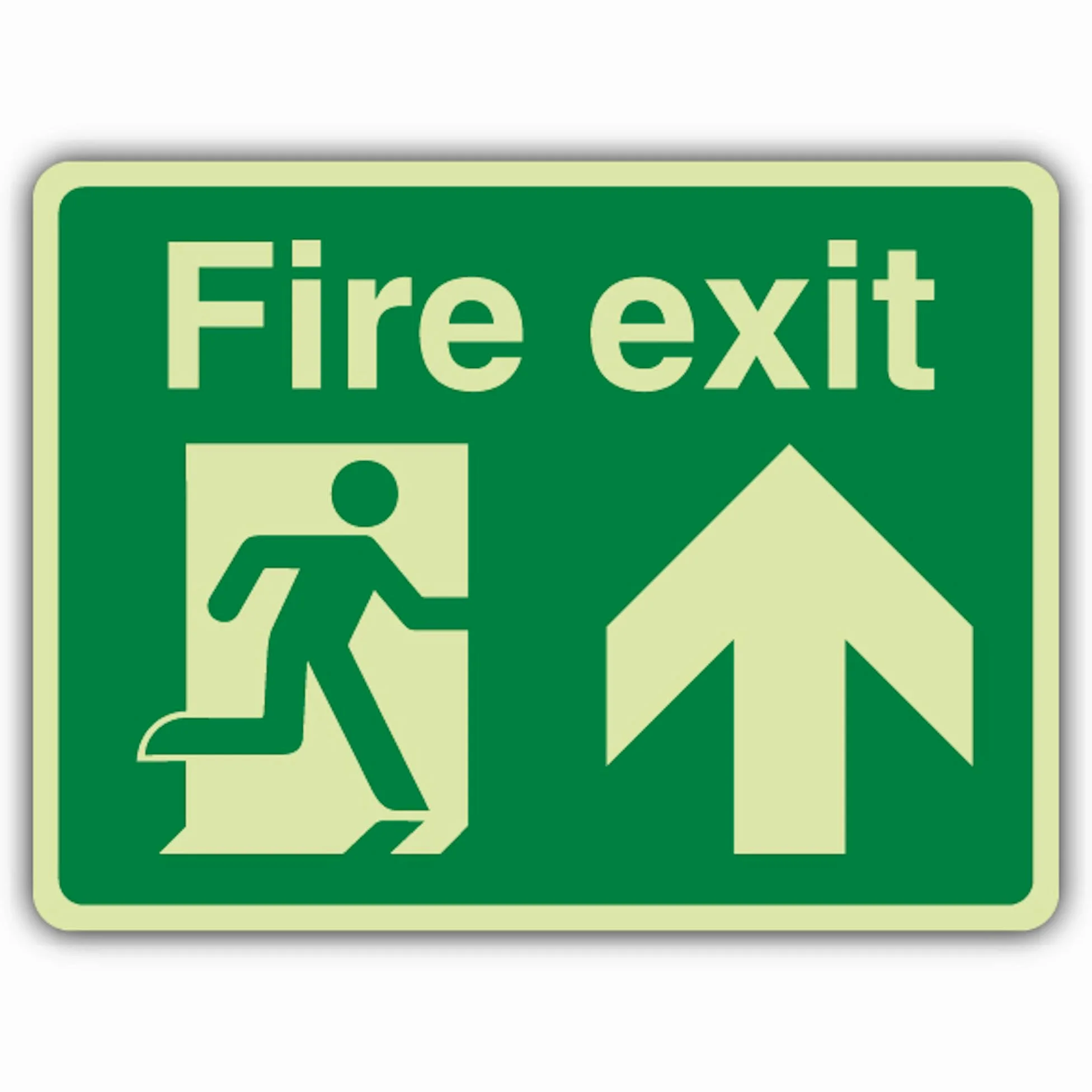 V Safety Glow In The Dark Fire Exit – Man Running – Cartello – 600 x 450 mm – Realizzato in vinile autoadesivo Triple Glow – Segnaletica antincendio – Made in Britain