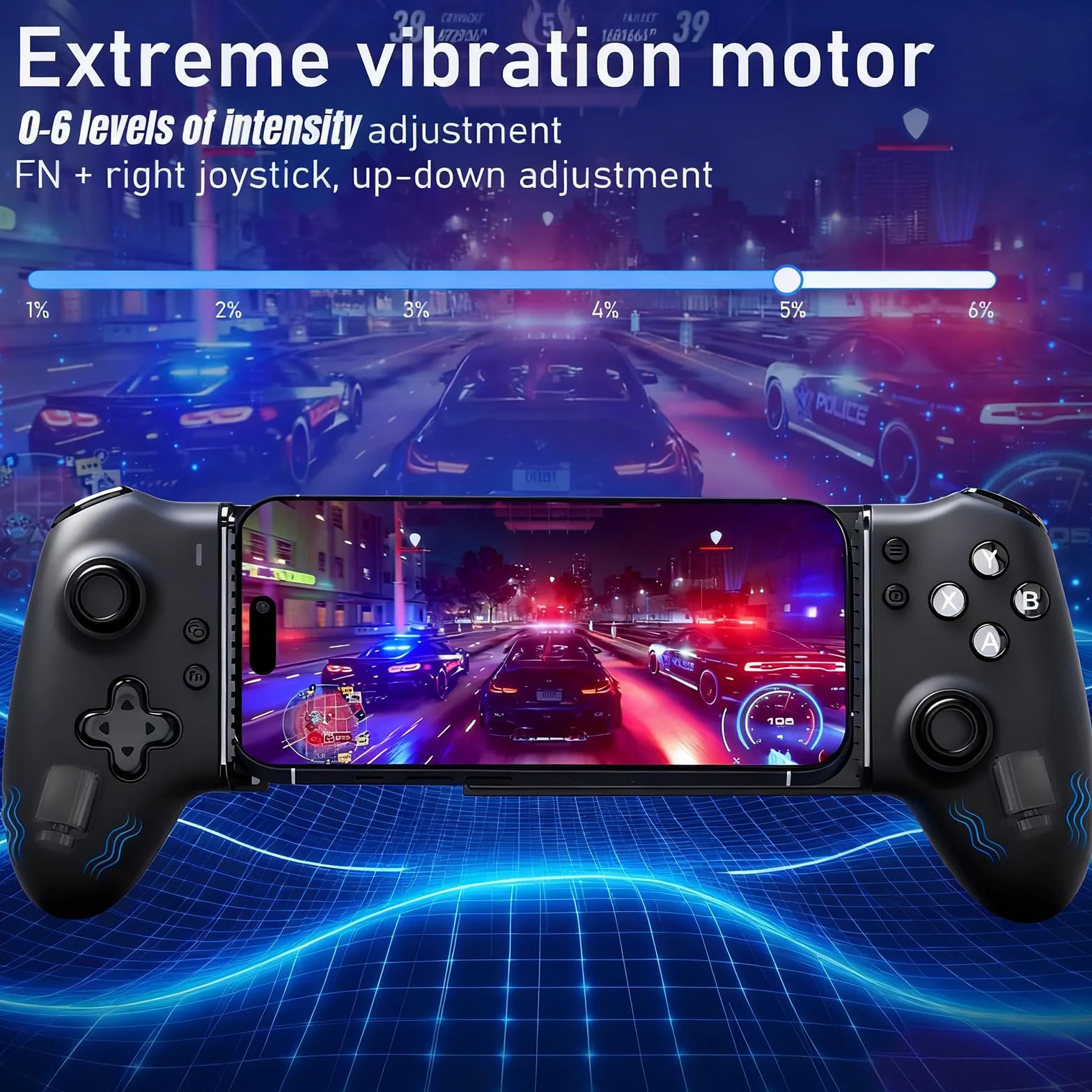 Shiptree Controller telefono per Android/iPhone, controller per smartphone con controller effetto Hall, vibrazione, Bluetooth, pulsanti semi-meccanici, USB-C, compatibile con Xbox, Minecraft, nero