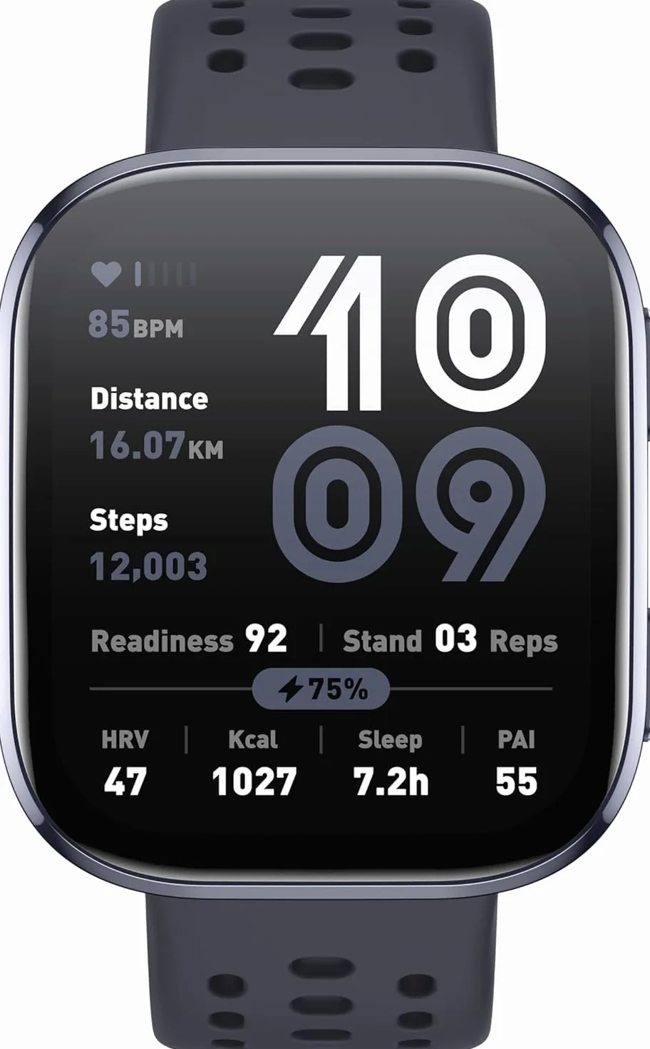 Amazfit Bip 6 Smartwatch 46mm, Batteria 14 giorni, AMOLED 1,97", GPS Mappe, IA, Chiamate Bluetooth, Monitor Salute Sonno, 140+ Sport, Fitness, Impermeabile 5ATM, Nero