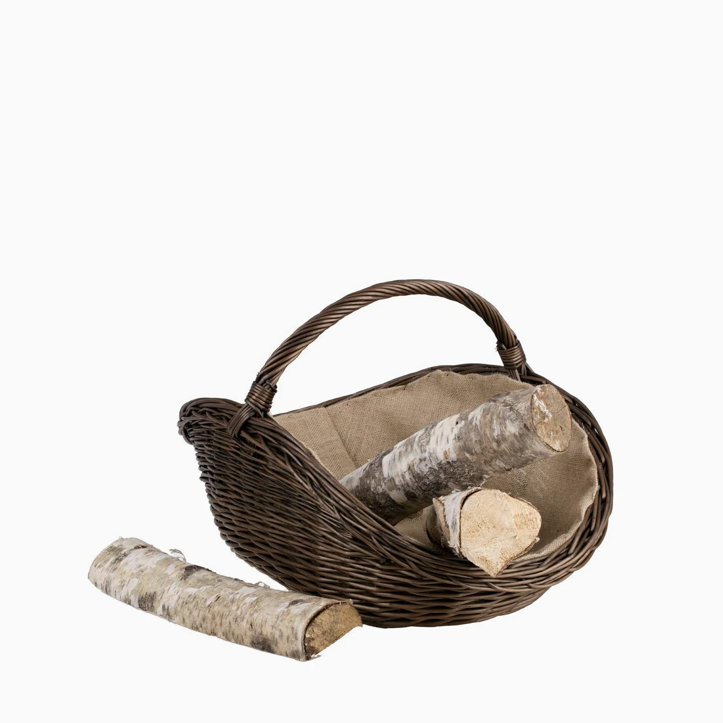 Cesta Portalegna da Interno in Vimini Porta Legna da Interni Fatto a Mano Cesta in Vimini per Legno Cestino per tronchi Ceste per Legna da Interno