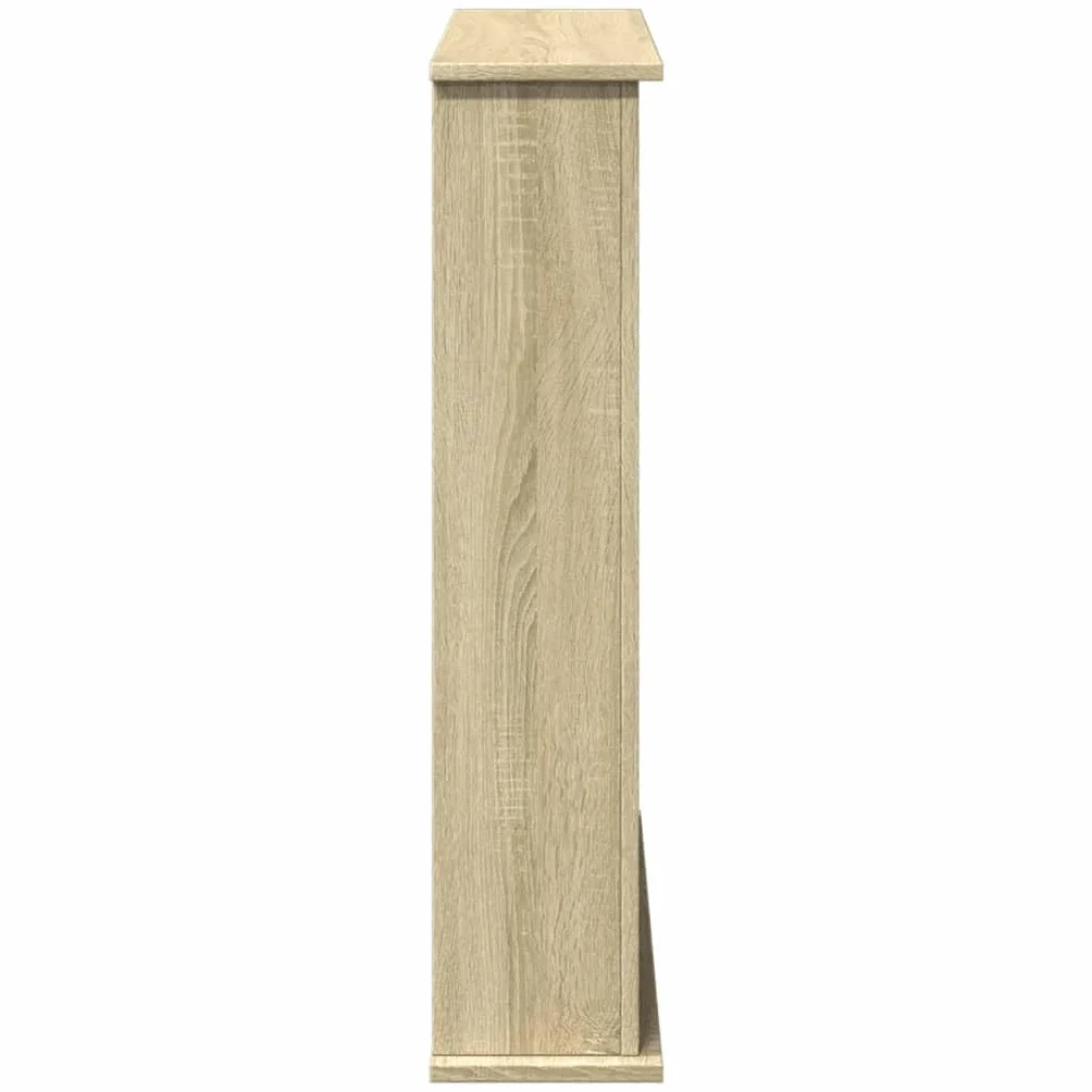 Gecheer Cornice per Camino Moderna con Ripiano 75x20x87,5 cm Truciolato Rovere Sonoma per Fiamma LED Soggiorno