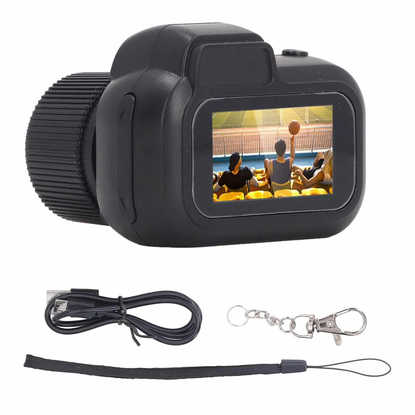 Mini Fotocamera Digitale per Adolescenti, Fotocamera per 1080P con Schermo a Colori, Cinturino da Polso, Supporta Fino a 128G Piccola Videocamera per Festival di Viaggi,