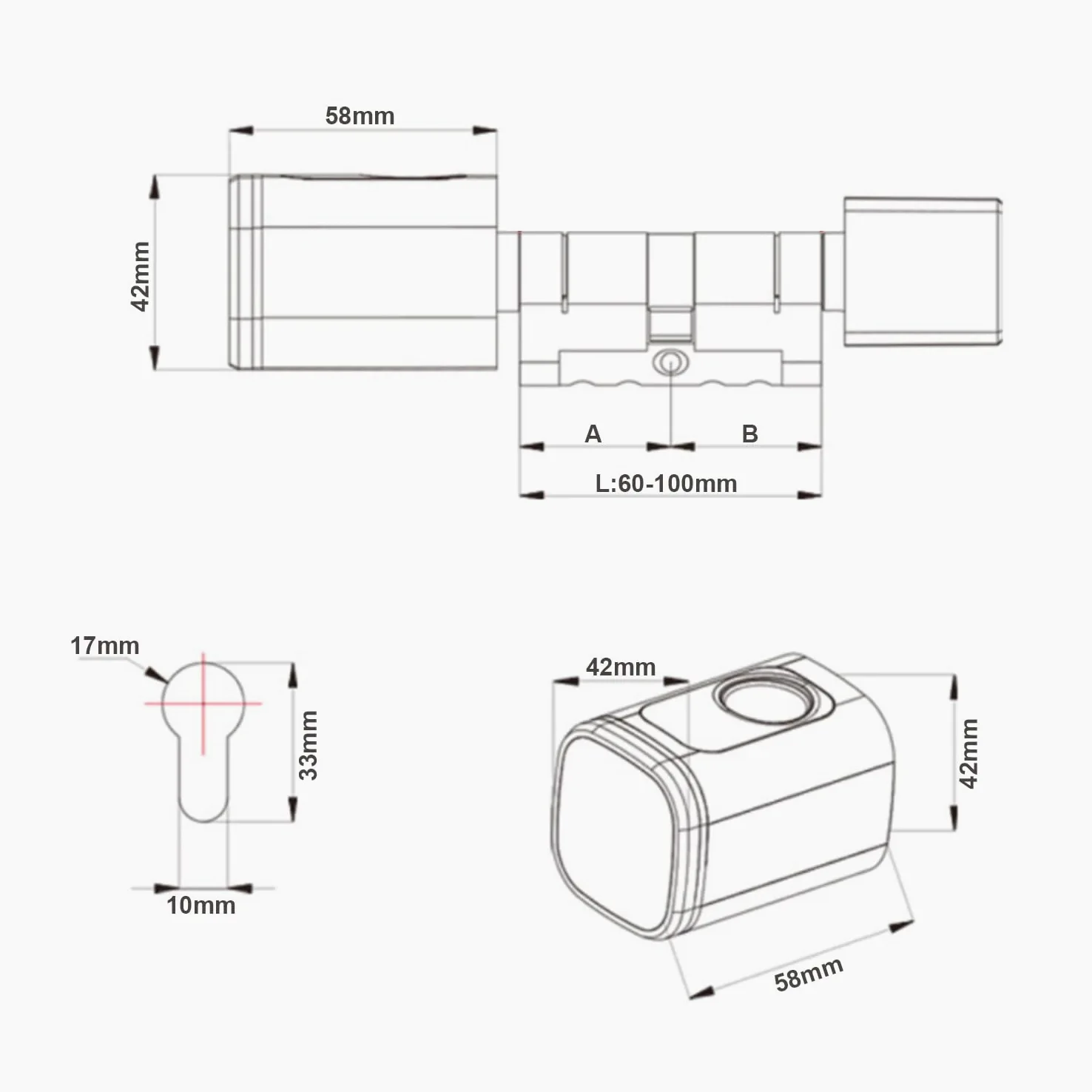 Serratura Smart Porta Blindata,Serratura Smart con Wifi,Password,Scheda RFID,Bluetooth,APP Serratura Della Portone per Spessori Della Porta 50-100mm,Srratura Portone Blindata Facile da Installare
