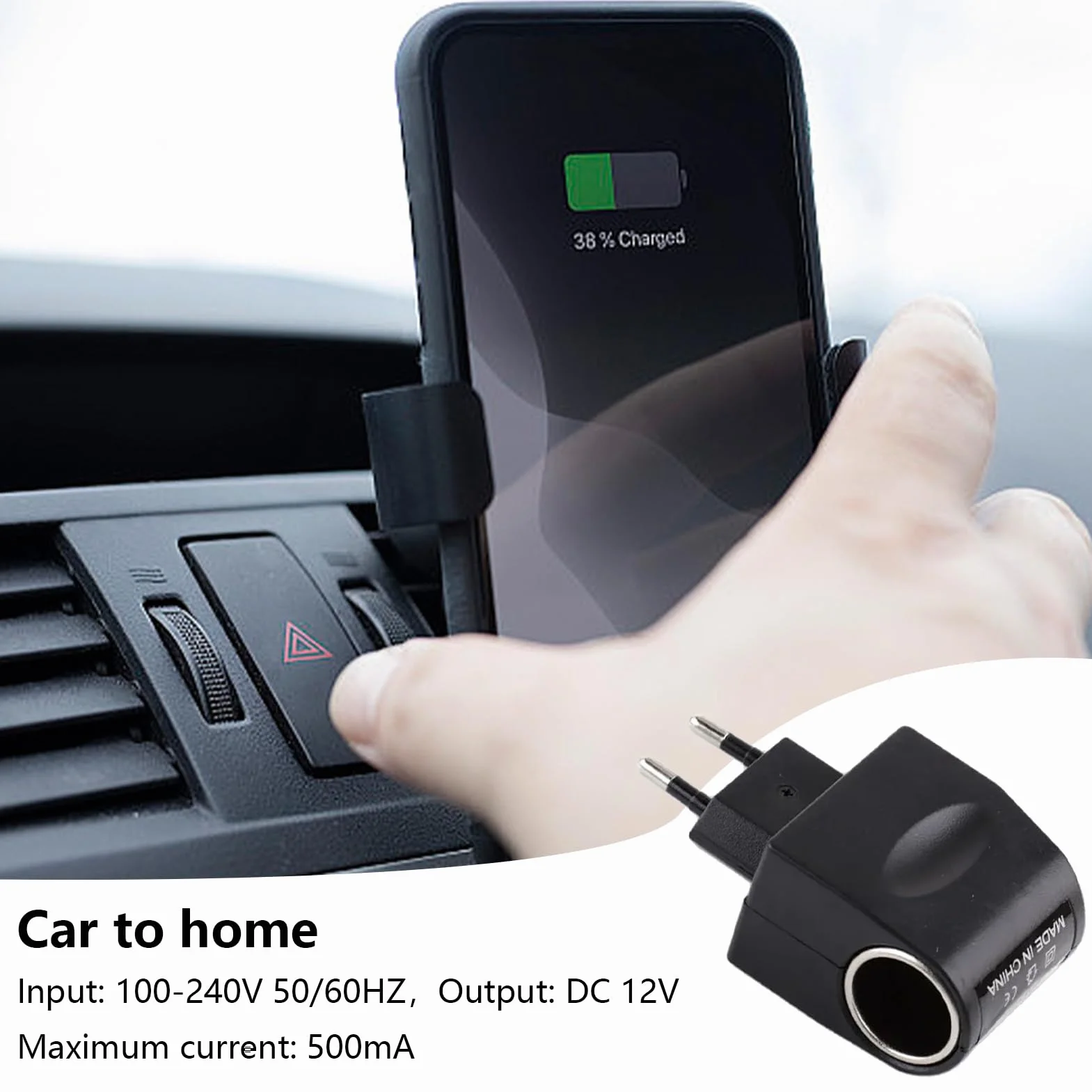 Adattatore a più leggera, adattatore per auto da 12 volt, 220 V su con display LED, convertitore leggero-AC/DC automobilistici Carader trasmettitori di radio, telefoni, autoventisilato