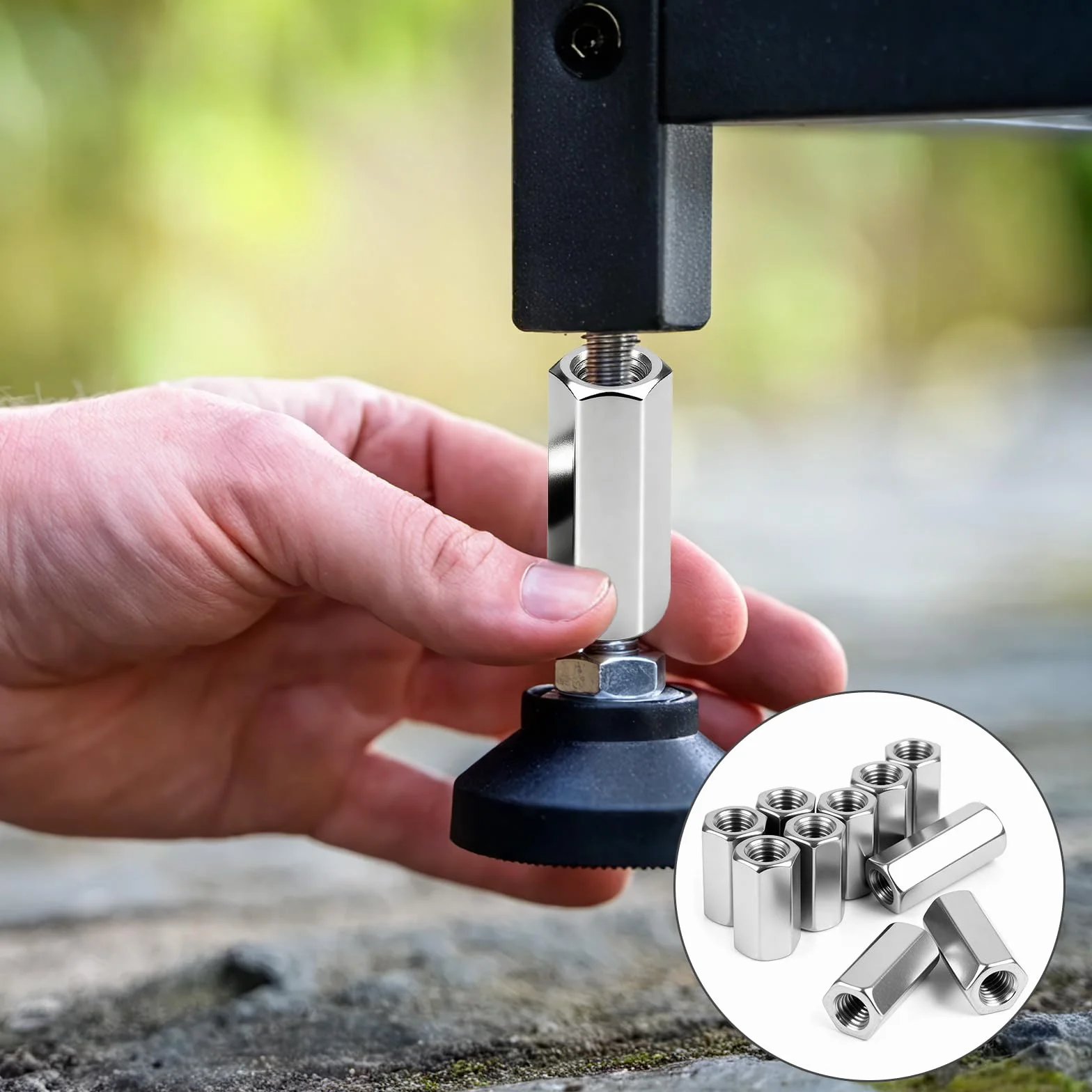 Dado lungo M8 x 50 mm dadi filettati zincati esagonali manicotti distanziali 10 pezzi