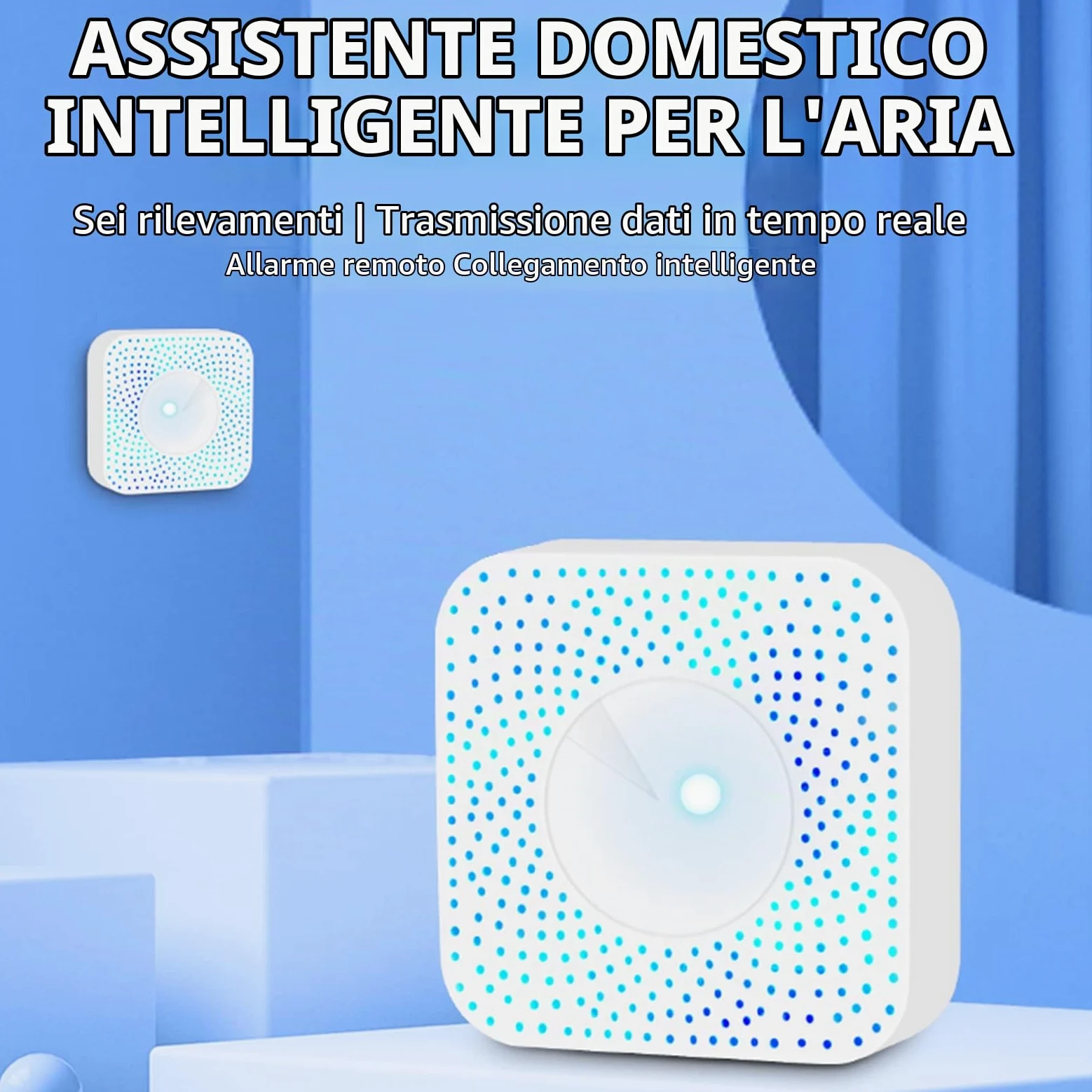 per Tuya Zigbee Smart 6-in-1 Rilevatore dell'aria con monitor della qualità dell'aria PM2.5/formaldeide/VOC/temperatura e umidità/CO2 monitor per casa e ufficio