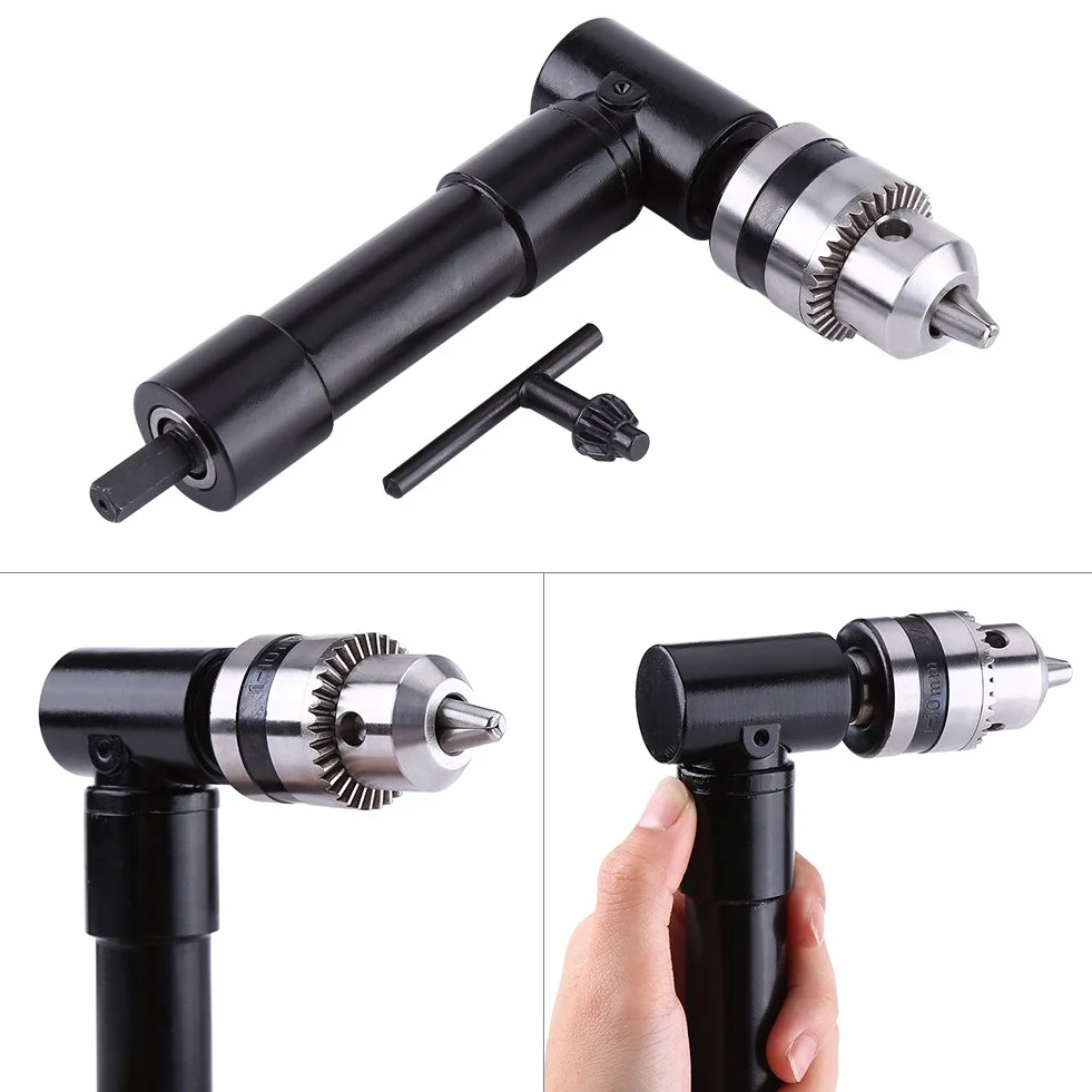 Alluminio Testa a Destra Curva di Estensione Mandrino 90 Grado Trapano Allegato 8mm Gambo Esagonale di Potenza Trapano Elettrico Strumento