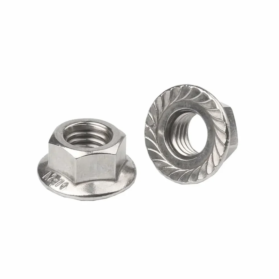 Dado flangiato esagonale M2.5-M20 acciaio inossidabile 304, dado di bloccaggio dentellato M10x1.25 Fine 5 pezzi