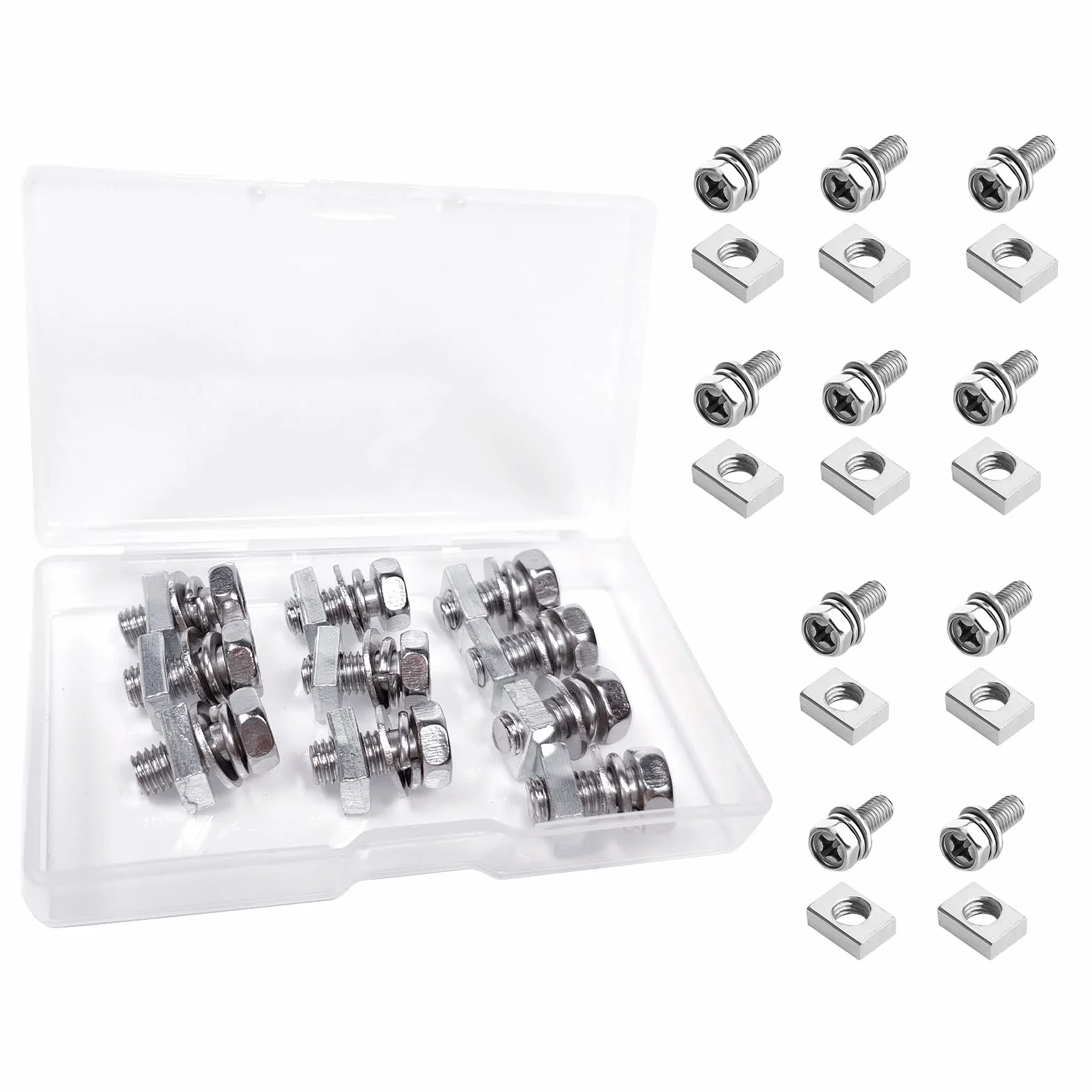Kit terminali batteria moto M5x12mm 10 Set Argento
