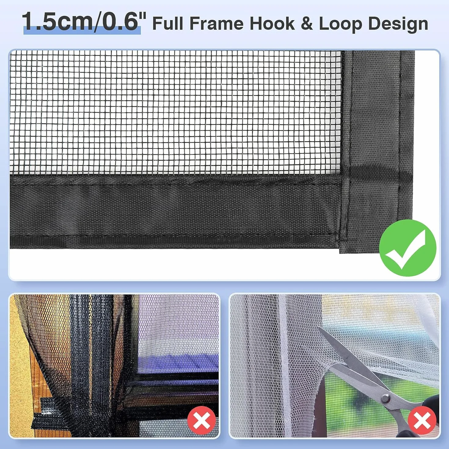 Zanzariere per Finestre 150x160cm con Nastro di Montaggio a Strappo Resistente
