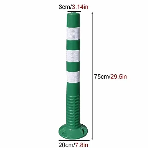 Generico Palo di delimitazione Riflettente Verde da 75 cm (29,5") - Dissuasore di parcheggio Flessibile per la Sicurezza di Passi carrabili, Il Controllo del Traffico, la Formazione dei conducenti e