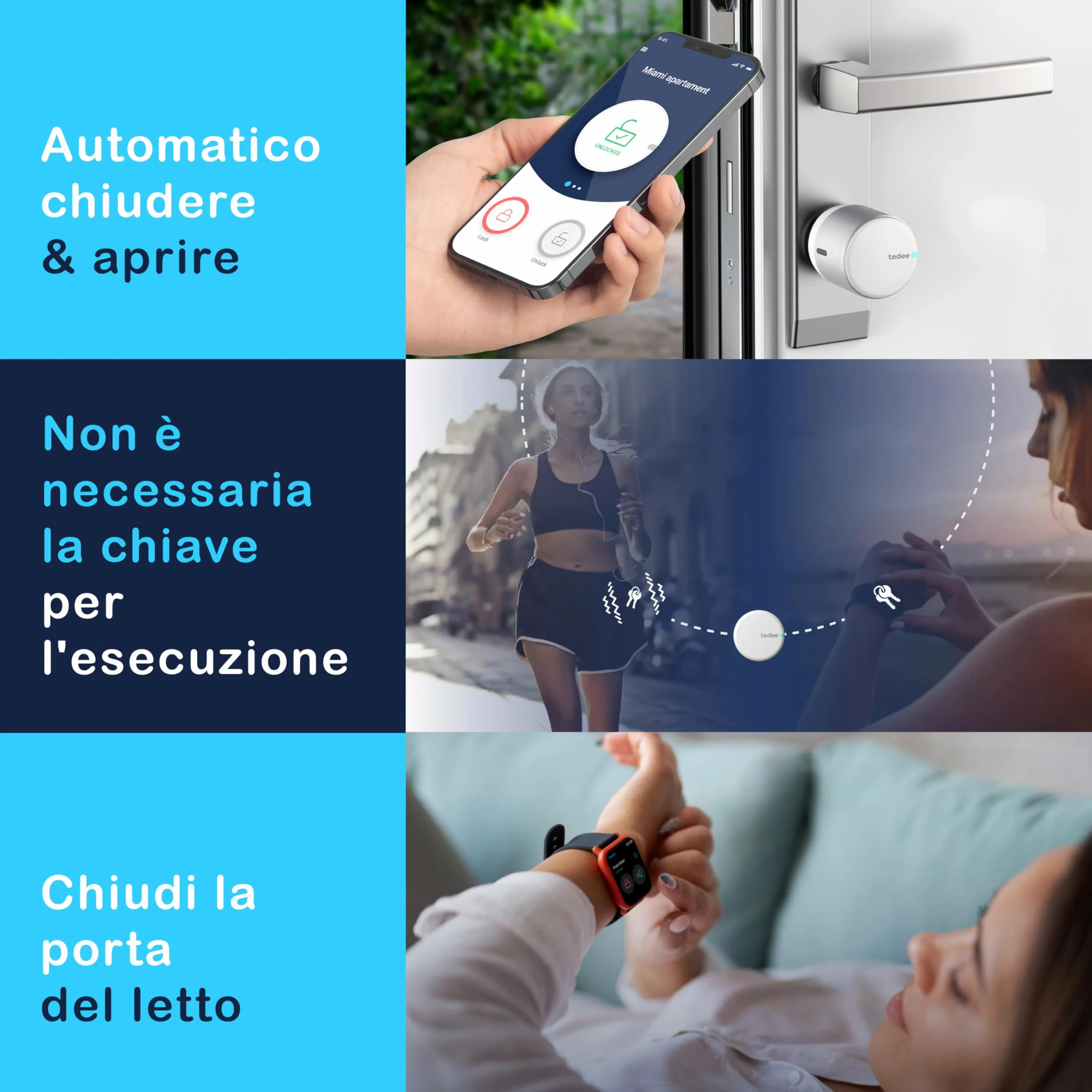 tedee GO2 Retrofit Smart Door Lock, Serratura Digitale con Blocco Automatico e App, Sicurezza Smart Lock Keyless Access