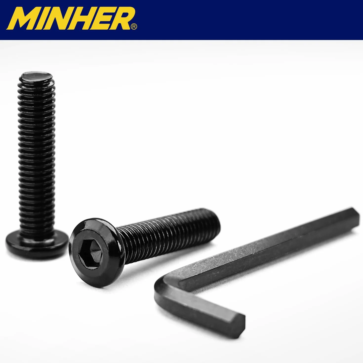 Bulloni a Testa Piatta Esagonale M5 x 10mm Acciaio Inossidabile A2 V2A Finitura Ossidata Nera