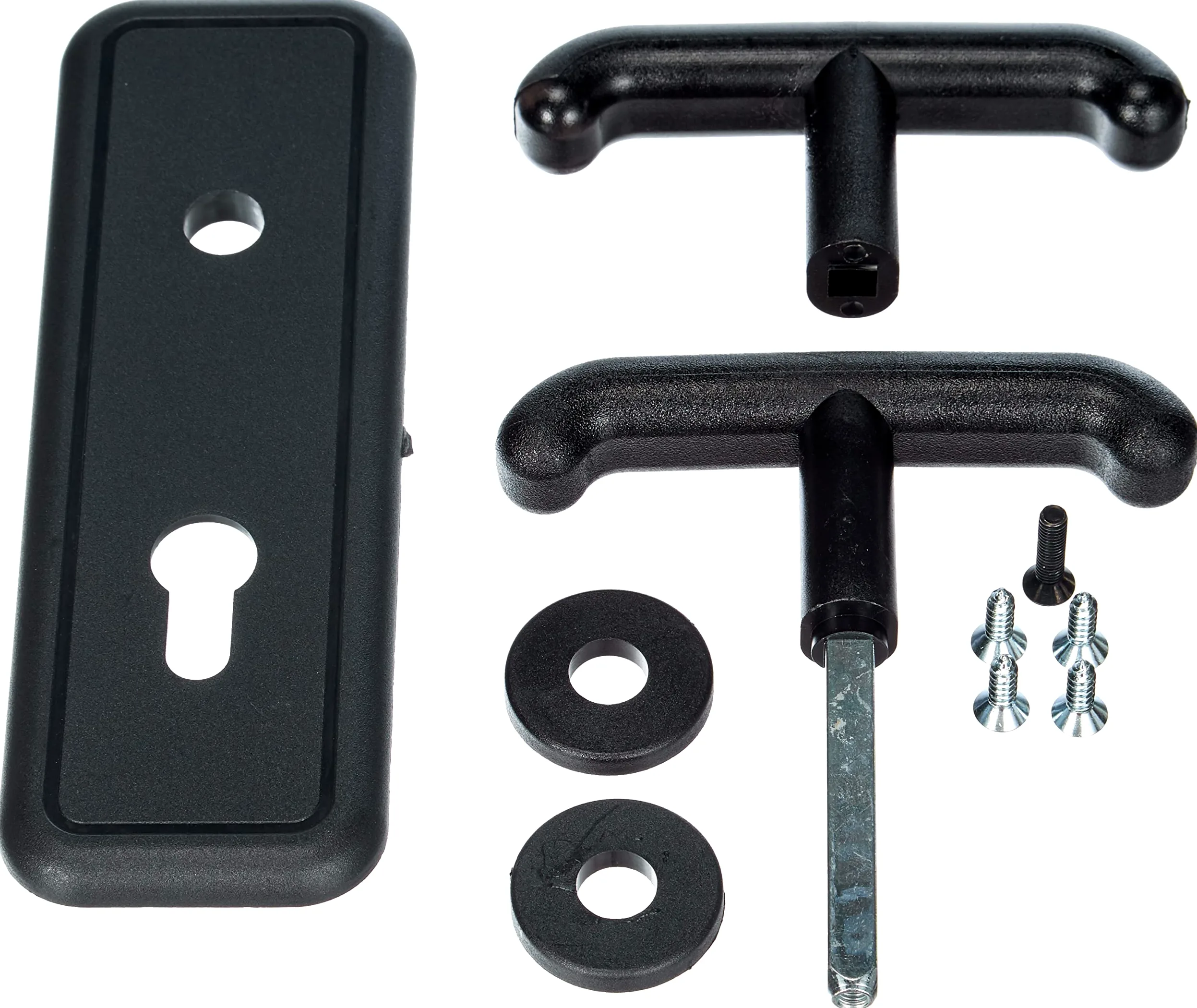 Prefer Kit Sicurezza per Basculante/Garage, Serratura Cilindro a Profilo Europeo, 4 Punti di Chiusura, Chiave Punzonata & Set Placca e Maniglia per Basculante/Garage