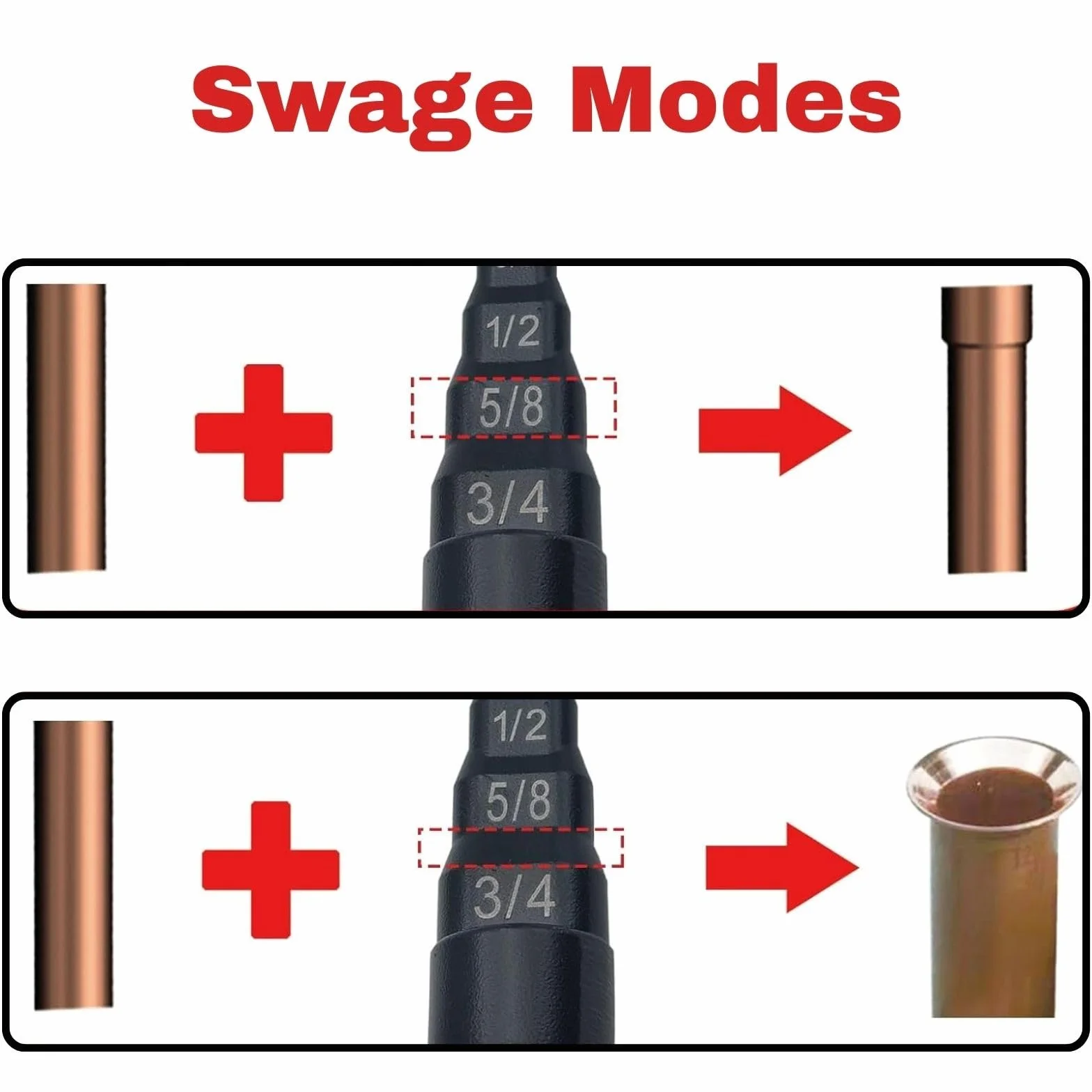 Jadeshay Espansore per Tubi 5 in 1 Punte per Trapano Multifunzione HVAC Strumento di Espansione per Tubi in Rame 1/4" 3/8" 1/2" 5/8" 3/4"