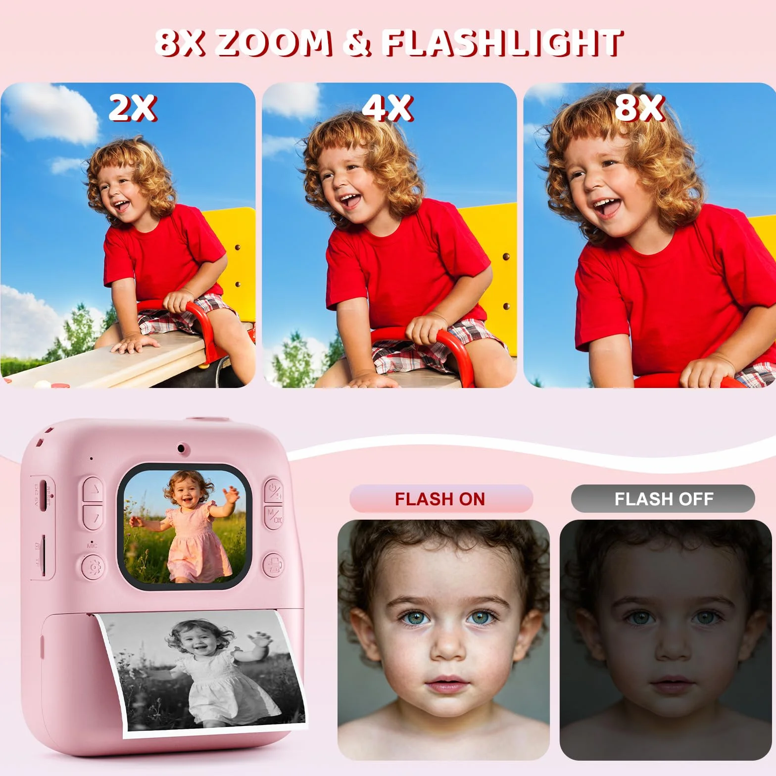 Macchina Fotografica Bambini Istantanea, 1080P Fotocamera Digitale Bambini con 32GB & Papier Photo, Regalo di Natale per Bambino e Bambina dai 3-12 Anni
