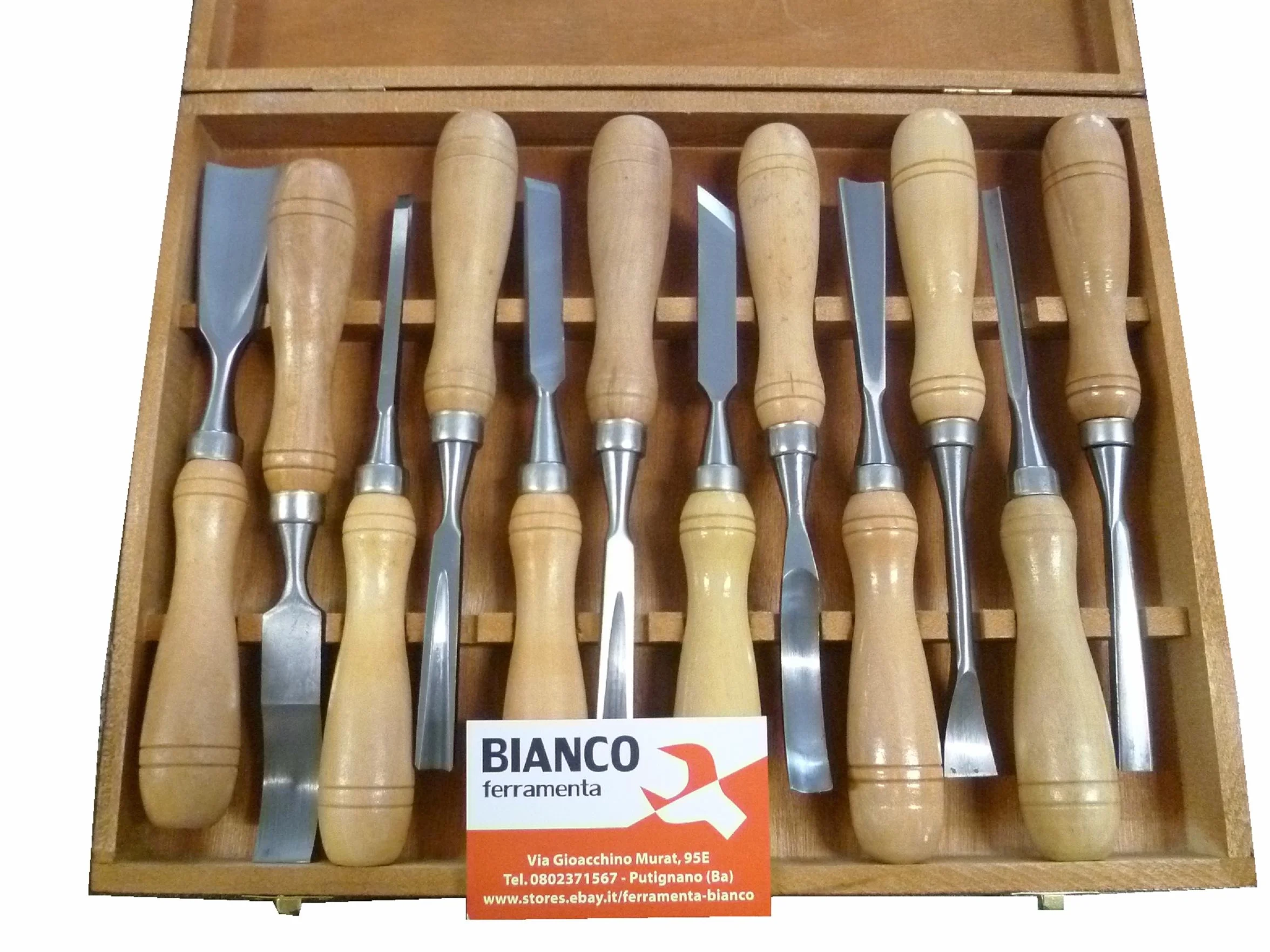 SGORBIE PER LEGNO 12PZ - per intaglio - UTENSILI LEGNO - SCALPELLI DA INTARSIO
