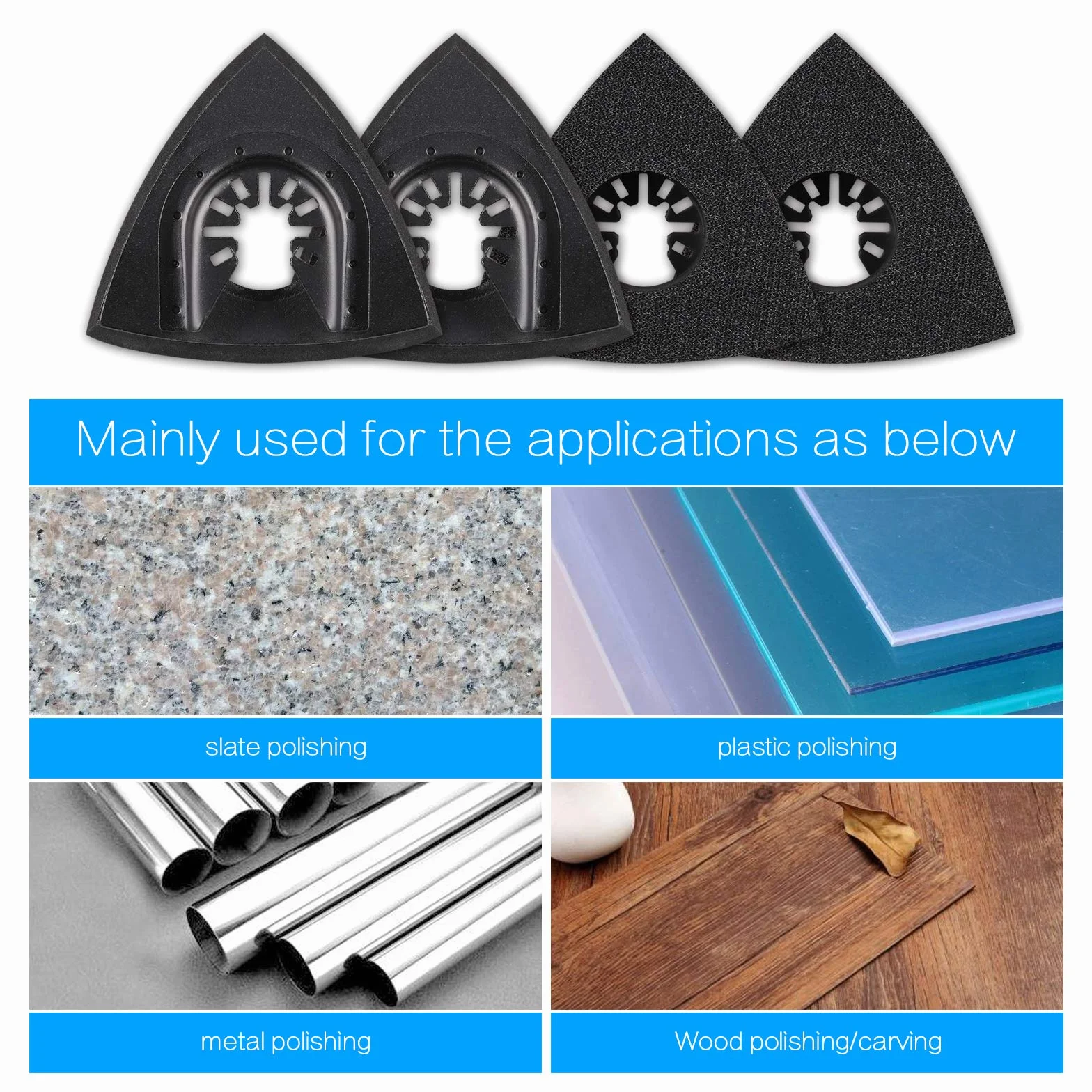 JIZZU Piastra di Levigatura Accessori, 4 Pezzi Piastra Strumenti di Levigatura 80mm, Piastra di Levigatura Utensile Multifunzione Utensili, per Legno, Metallo, Intonaco