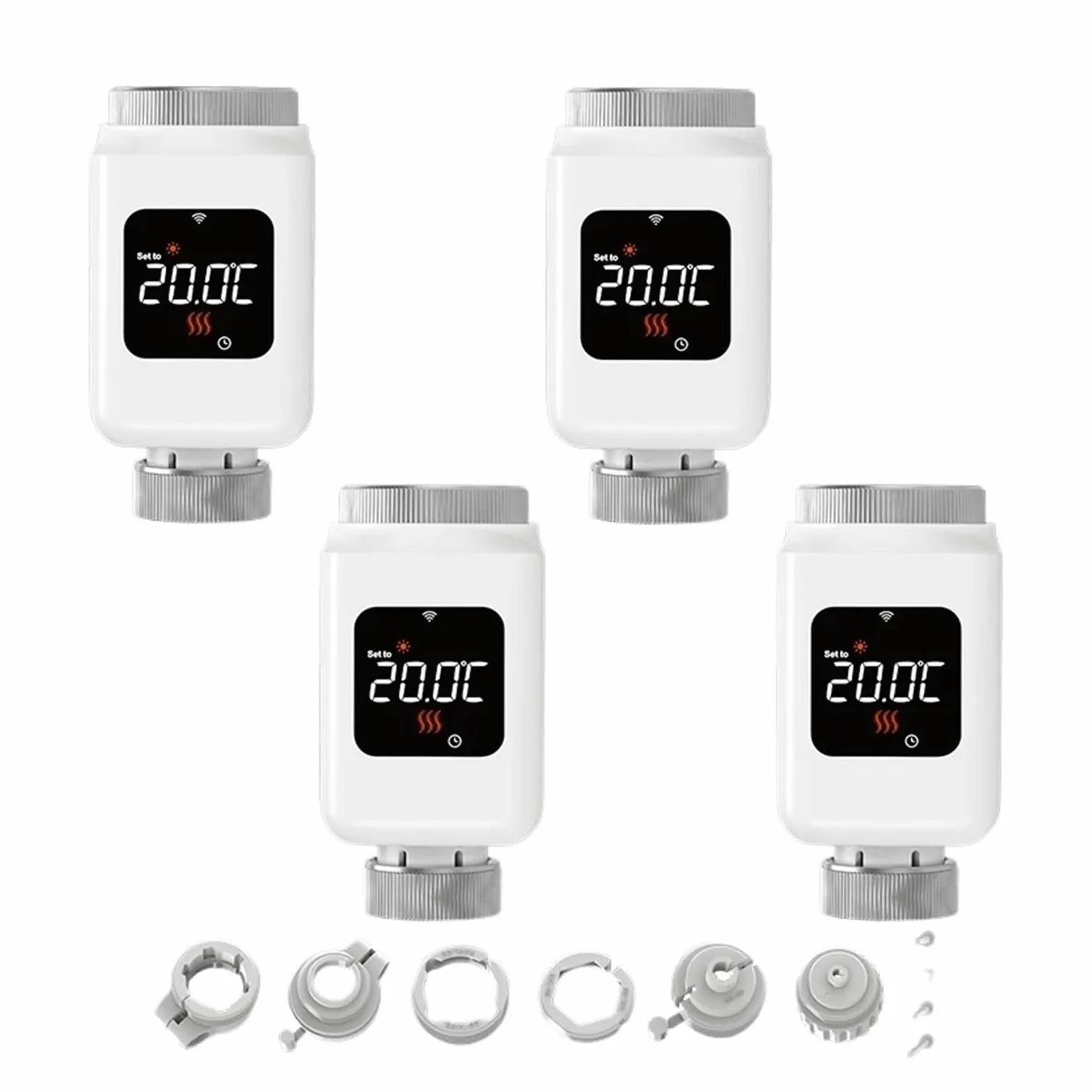 Valvola Termostatica for Radiatore TRV Zigbee Tuya Smart WiFi Temperatura modalità Vacanza(4PCS-Zigbee)