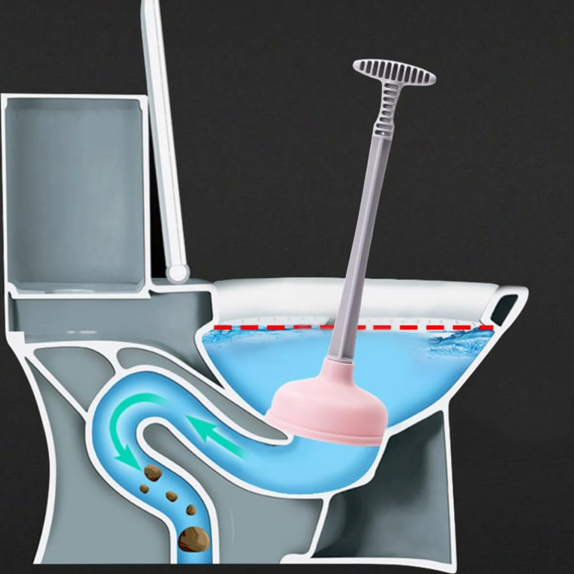Sturalavandini da Bagno 2 Pezzi in ABS e Gomma Aspirazione per Casa e Hotel, Pulizia Tubi e Scarichi Rosa