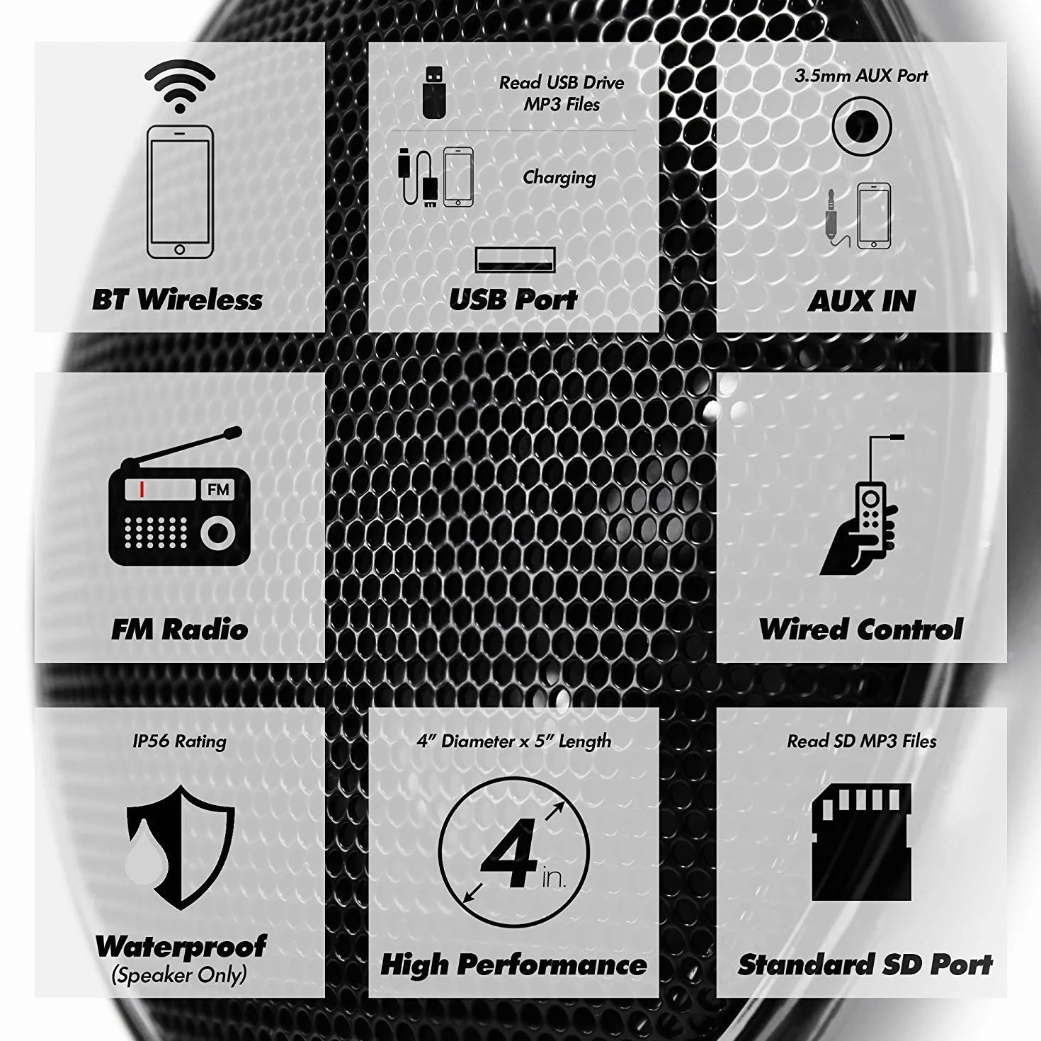 Amplificatore moto 1000 W, 4 canali, impermeabile, Bluetooth, per Harley Cruiser ATV UTV, sistema audio con AUX, USB, SD, FM Radio per manubrio