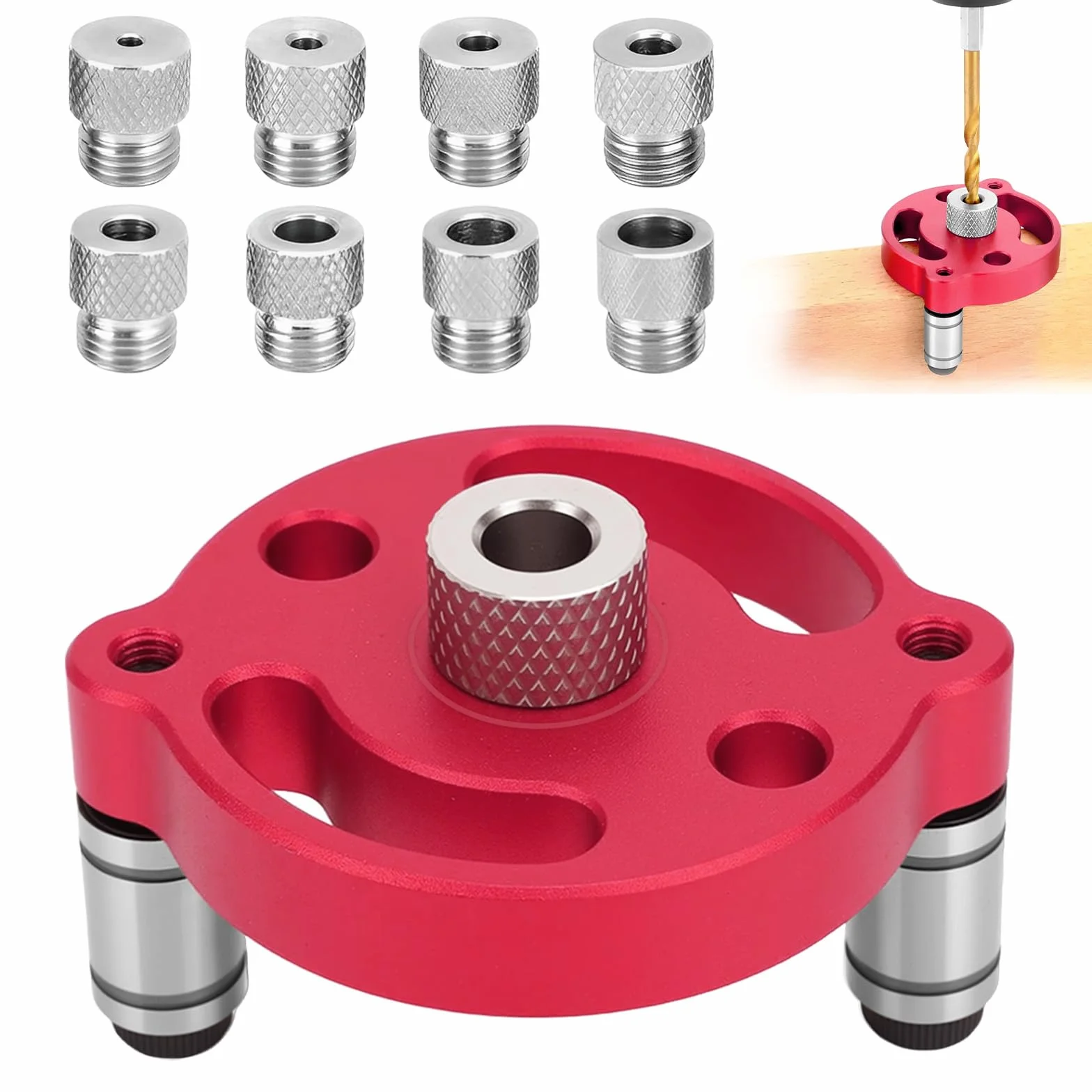 Kit di Ricerca del Centro per Lavorazione del Legno, Autocentrante Verticale con Bussole 3-10 mm, Guida per Trapano