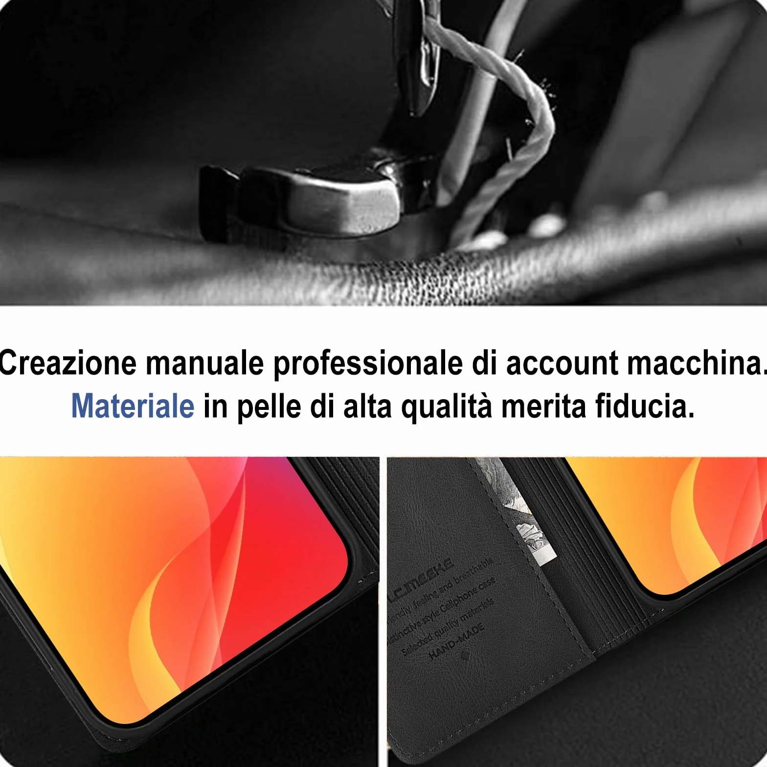 Cover per Samsung Galaxy S24 Ultra Custodia con Vetro Temperato, Premium PU Portafoglio Slot per Scheda RFID Antifurto Funzione Supporto Flip Case, Antiurto per Samsung S24 Ultra 5G Cover (Nero)