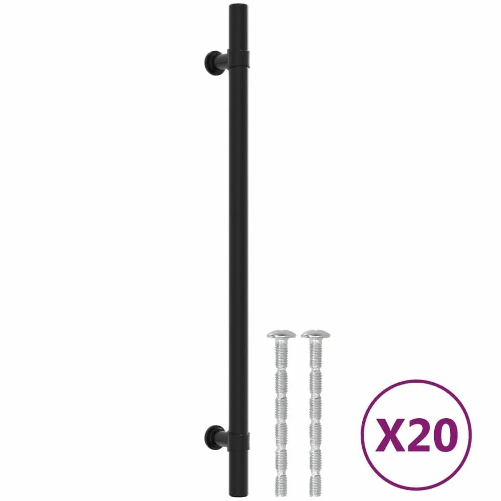 Maniglie per Mobili 20 pz Nere 224 mm in Acciaio Inox,Maniglie Moderne,Maniglie Cassetti,Maniglie per Mobili-3203696