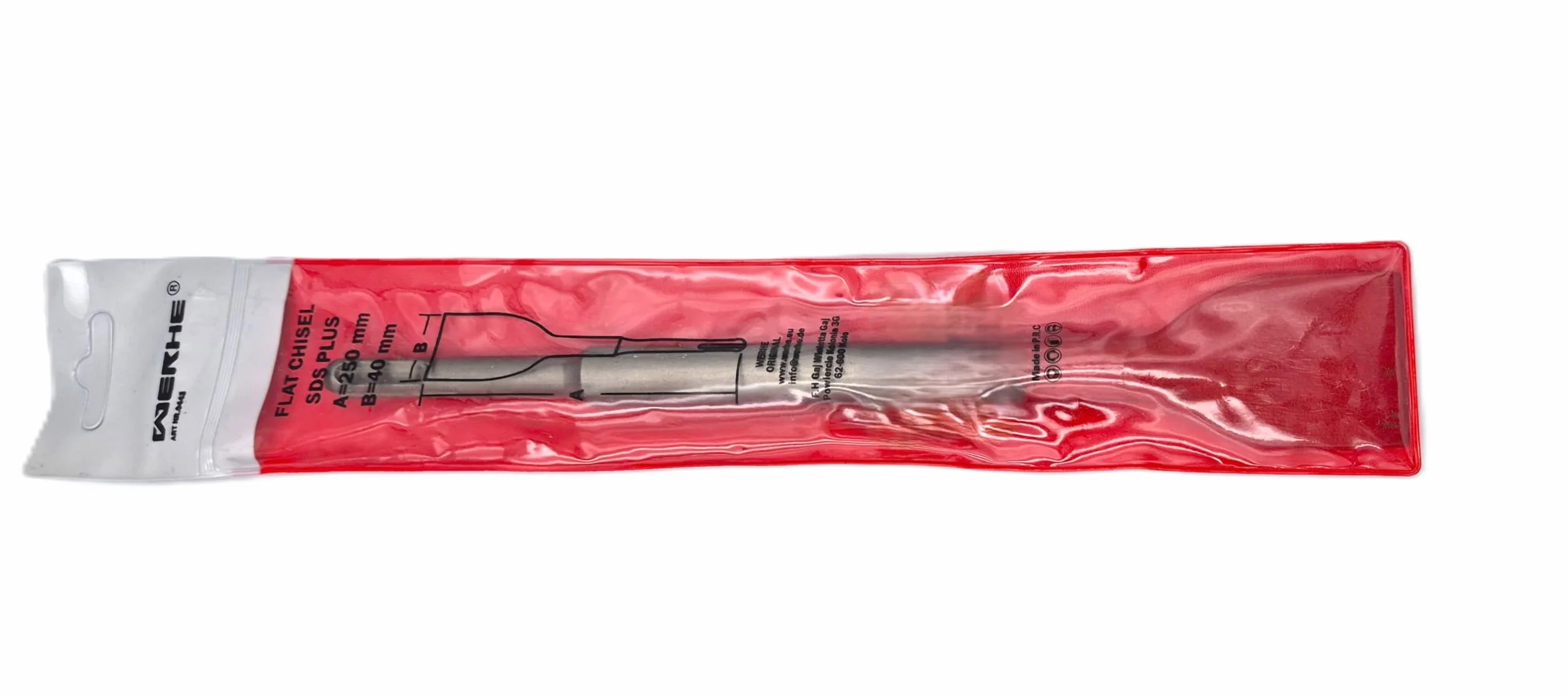 Scalpello WERHE SDS Plus 40 x 250 mm – Scalpello piatto do betonu i płytek