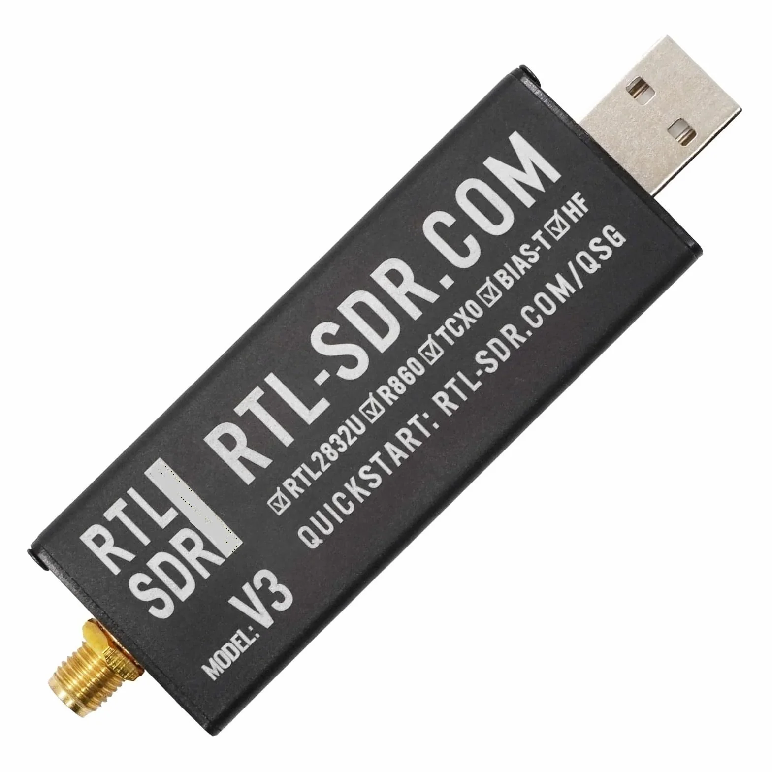 Sintonizzatore RTL SDR V3 R820T2/R860 RTL2832U 1PPM TCXO SMA RTLSDR Ricevitore Radio Definito dal Software (Solo Dongle)