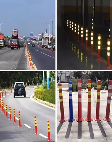 Generico Pali di delimitazione Flessibili ad Alta visibilità - 20 Pezzi dissuasori di Sicurezza per vialetti, barriera di parcheggio Leggera con bulloni di Ancoraggio, Pali di Segnalazione Rossi e gi