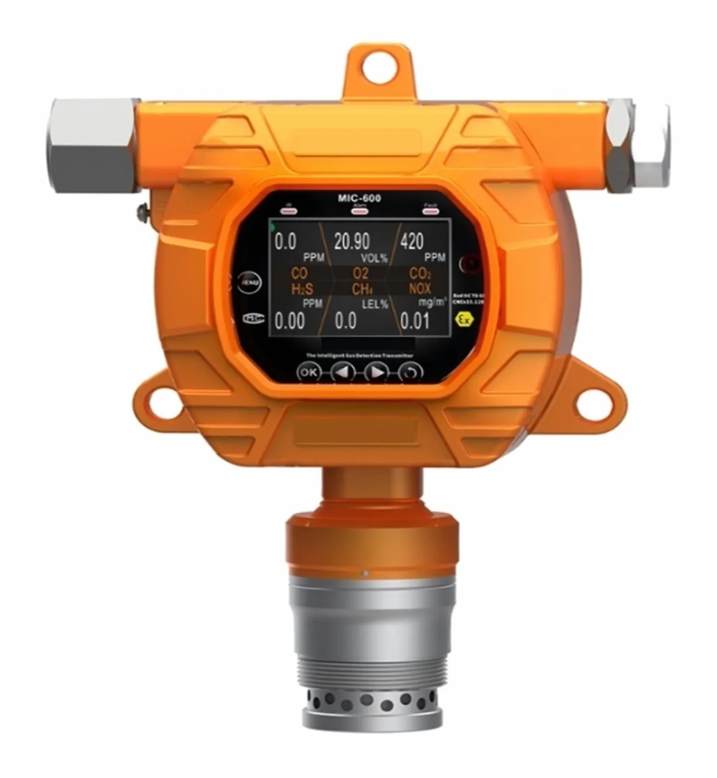 Monitor gas, rilevatore perdite gas, Rilevatore di gas di fosfina fissa PH3 Tester di concentrazione Rilevatore di gas tossico 0-100 ppm, 0-1000ppm, giallo per casa, camper, fognatura(0-100ppm)