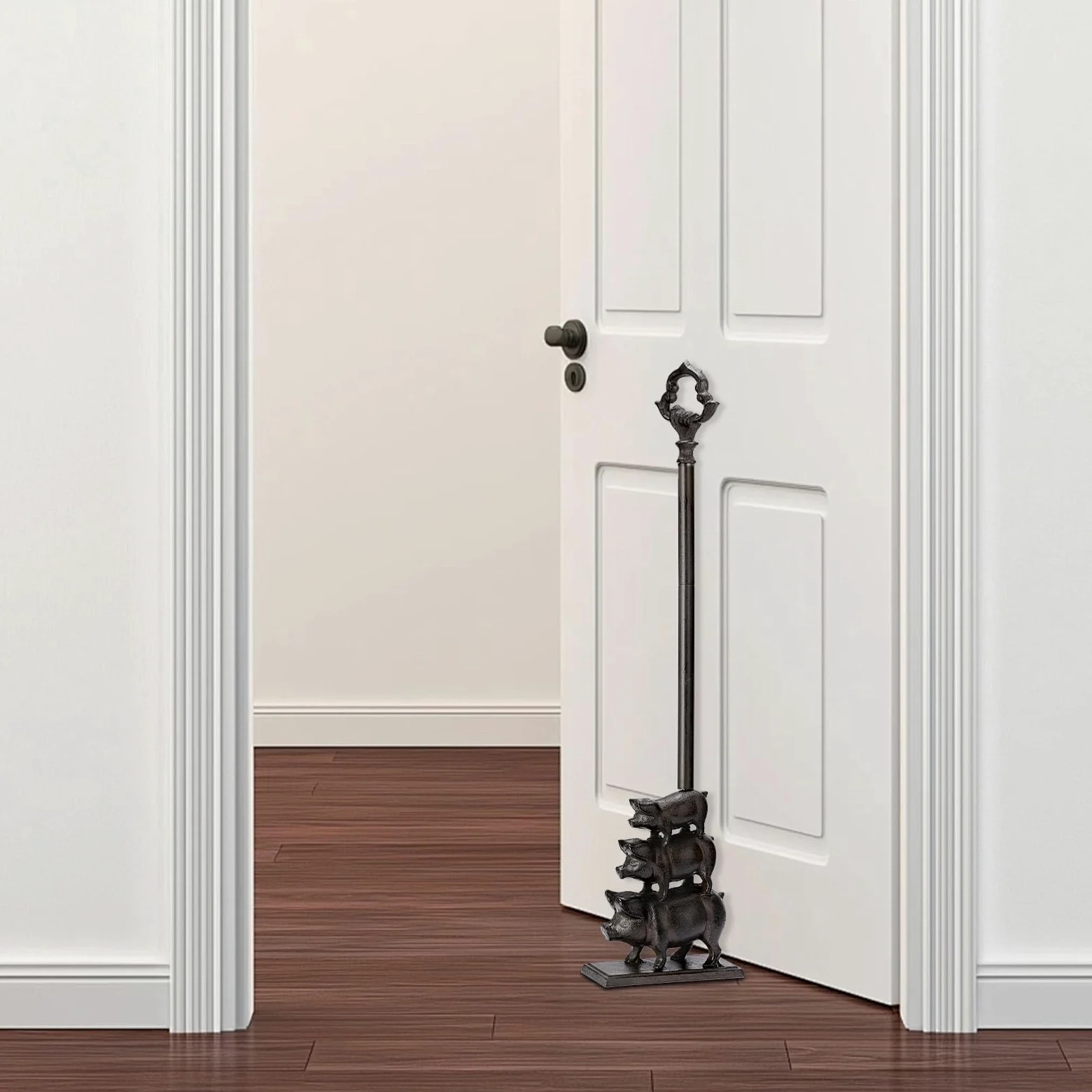 Fermaporta resistente con maniglia per il trasporto, fermaporta a forma di maiale | Nessun trapano, 2.3kg ghisa animale ponderato tappo, decorativo maiale porta Sops Holder