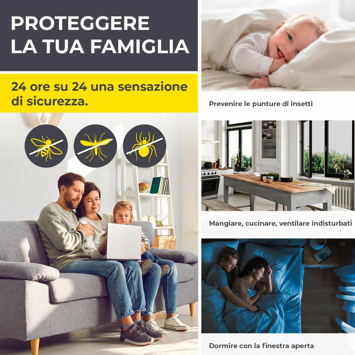EASYmaxx Insect Protect Zanzariera telescopica Rete Anti-Insetti Antracite 1 Szt.