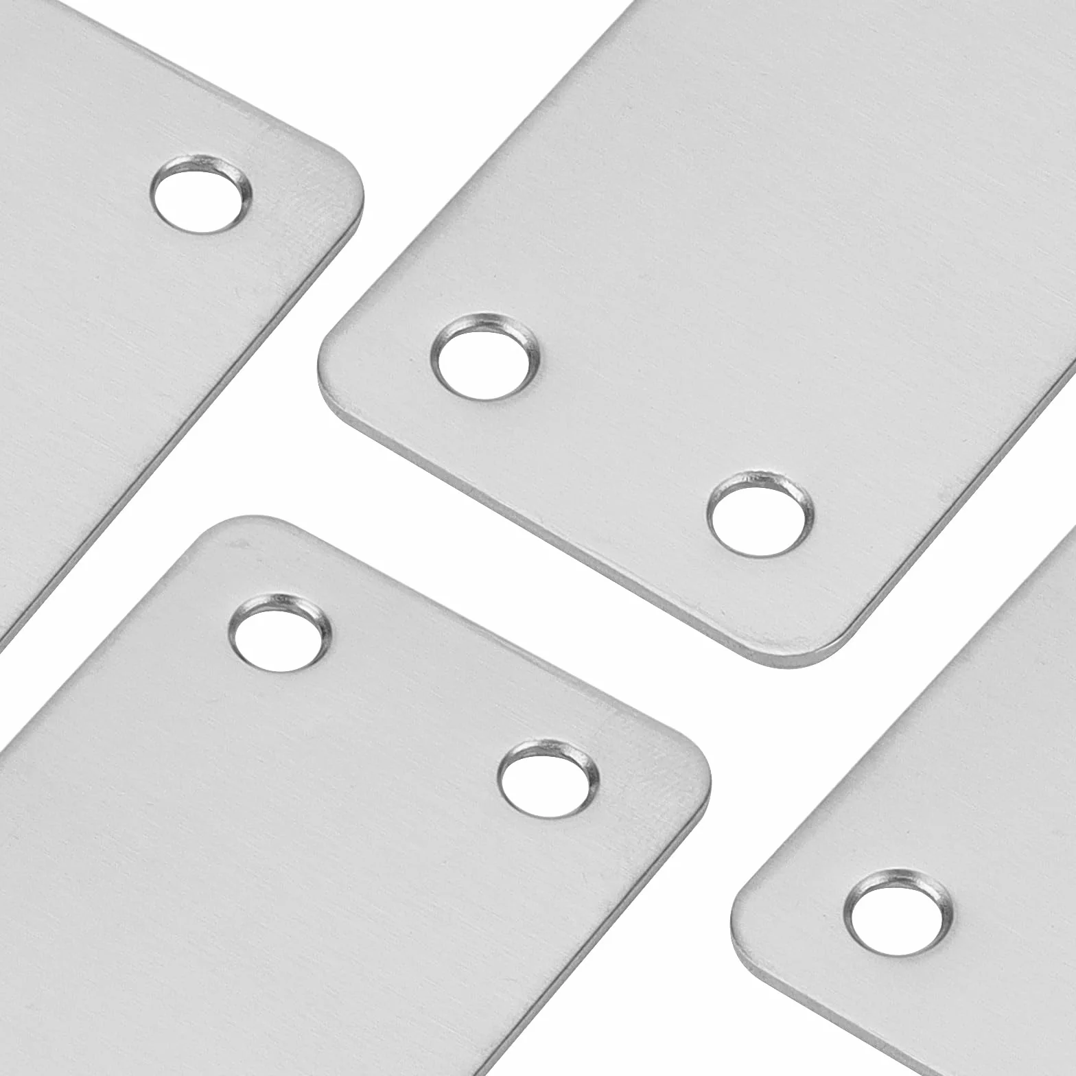 MUKCHAP 24 piastre di giunzione piatte in acciaio inox, 60 x 38 x 1,5 mm, con 96 viti, staffe piatte forate, staffa di supporto dritta piatta in metallo per legno, mobili