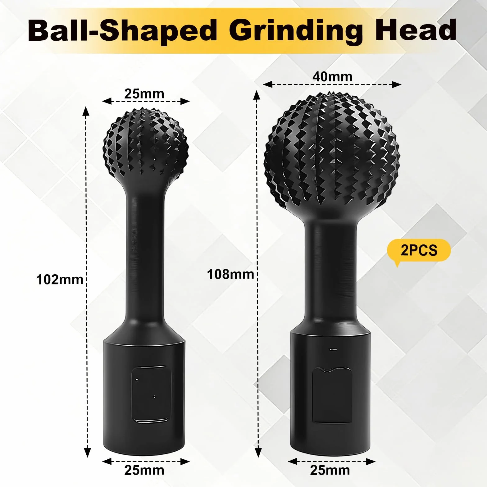 Raspa a sfera per legno, φ 25 mm + 40 mm, fresa a sfera per legno con filettatura M14, raspa per legno per smerigliatrice angolare 115/125 mm