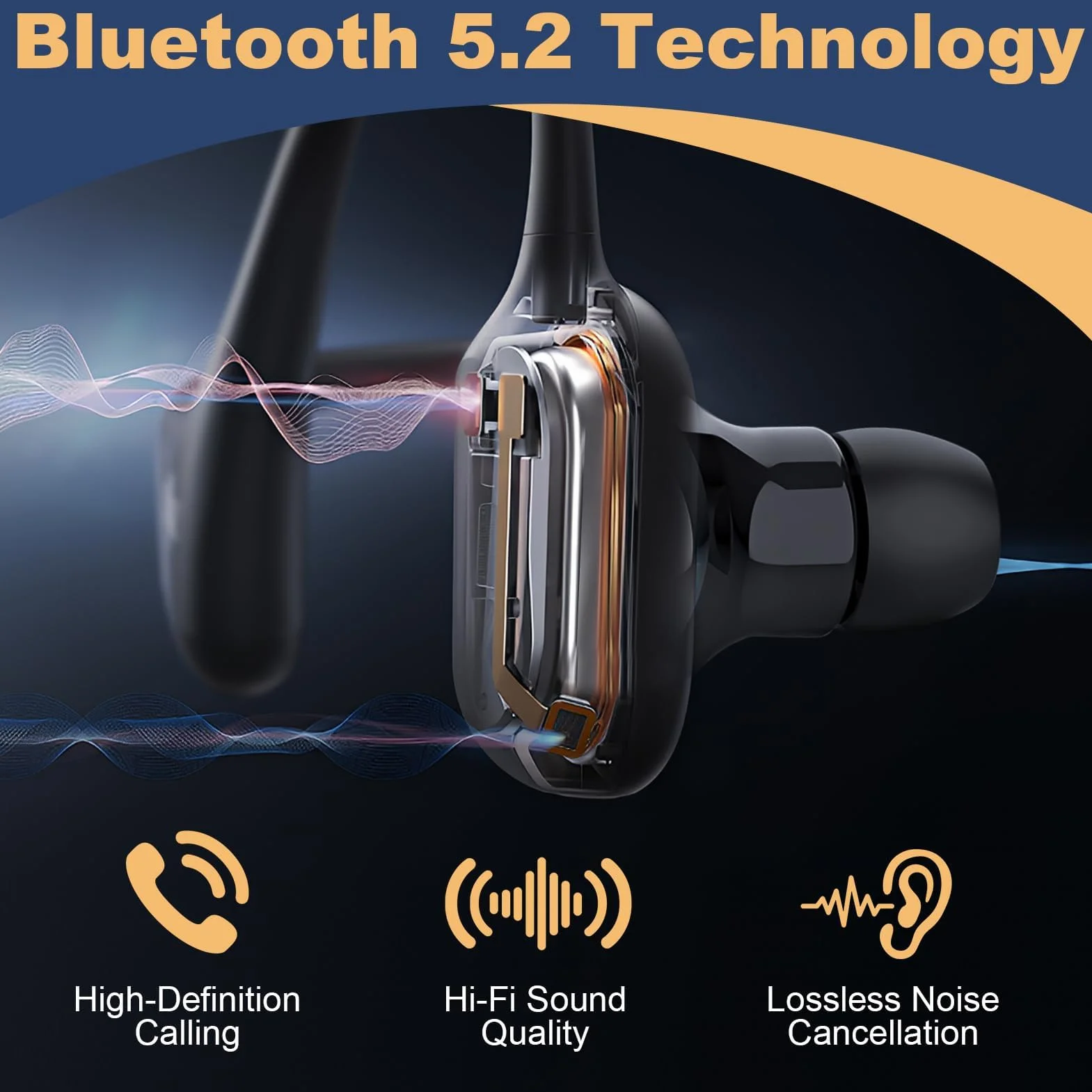 Auricolare Bluetooth V5.2 Singolo Senza Fili con Integrato Microfono Cuffie Mono Wireless Riduzione Rumore Sportivo Lungo Raggio HD Chiamata 20 Riproduzione per iPhone Android PC con Cavo di Ricarica