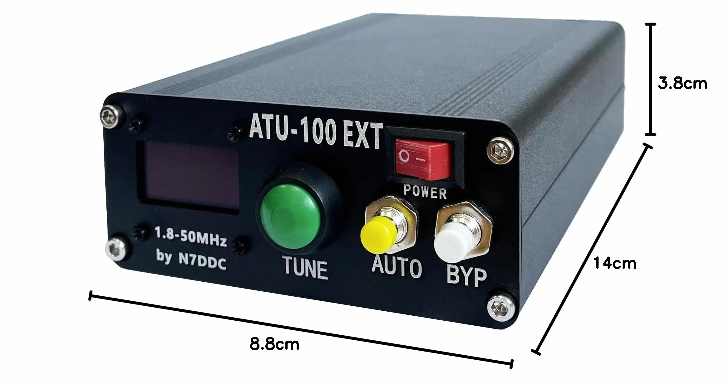 MALAHIT ATU-100 EXT Sintonizzatore antenna 1.8-50MHz atu100 by N7DDC 7x7 0.96 pollici OLED 3.2 Firmware programmato con alloggiamento assemblato macchina con cavo USB (senza batteria)