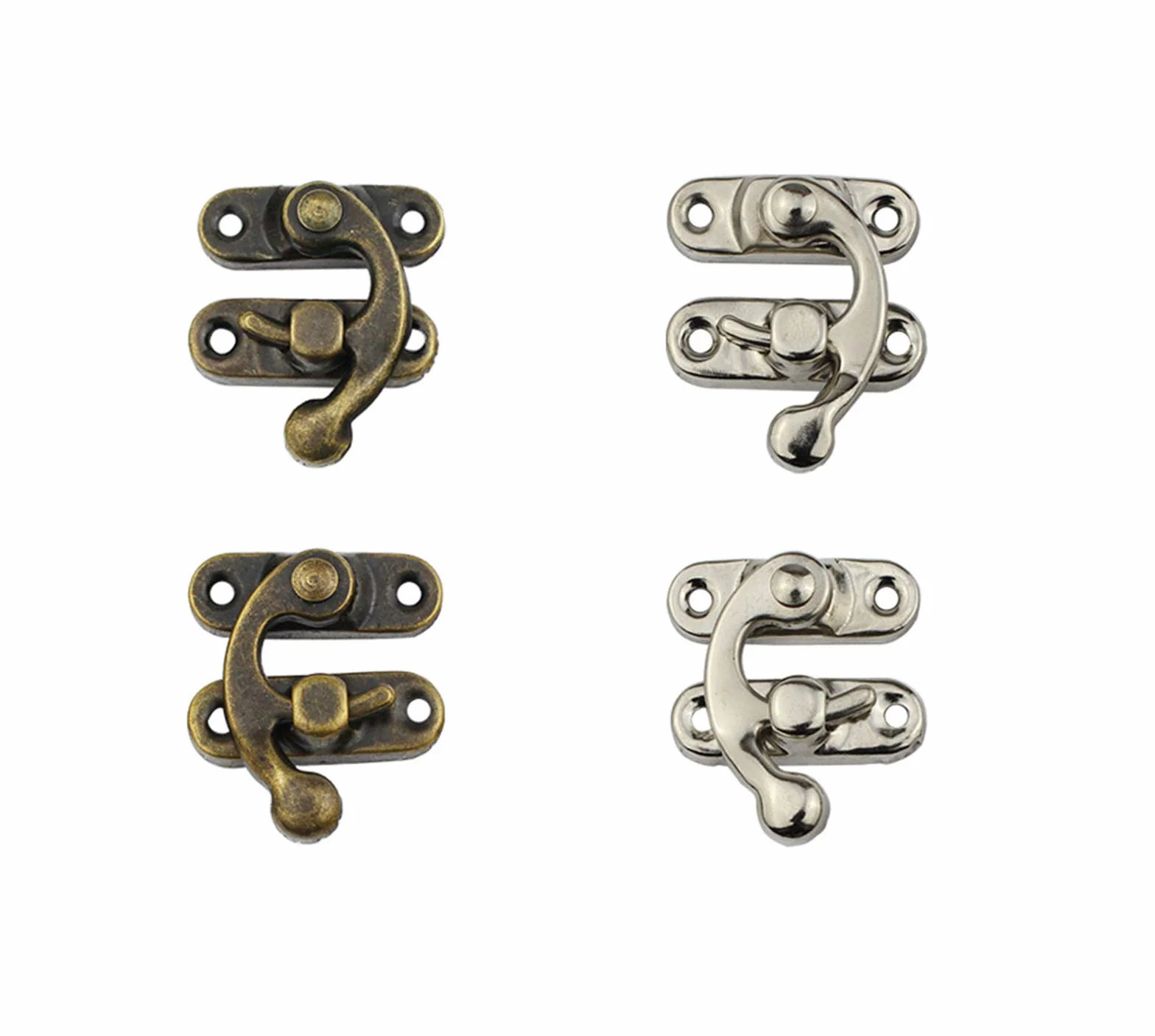 Antico Vintage Latch Bronzo Antico Colore Sinistra Altalena Braccio Fibbia Gancio Serratura Hasp 20 Pezzi