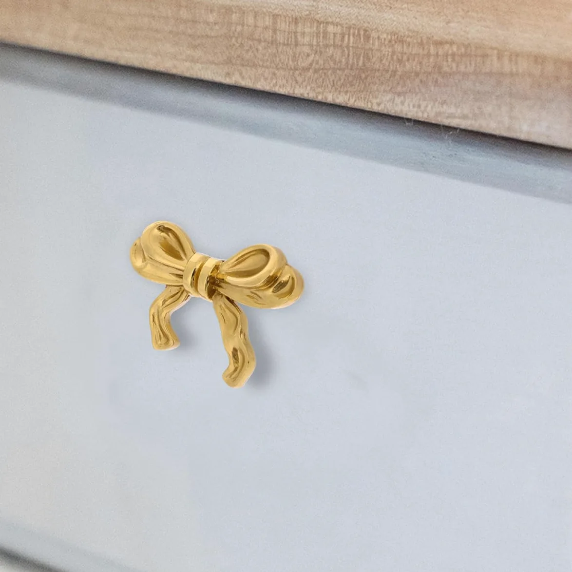 MAGICLULU Pomelli Mobili in Ottone a Forma di Fiocco 4 Pezzi, Design Ergonomico ed Elegante, Manopole Versatili per Cassetti e Armadi in Cucina e Camera