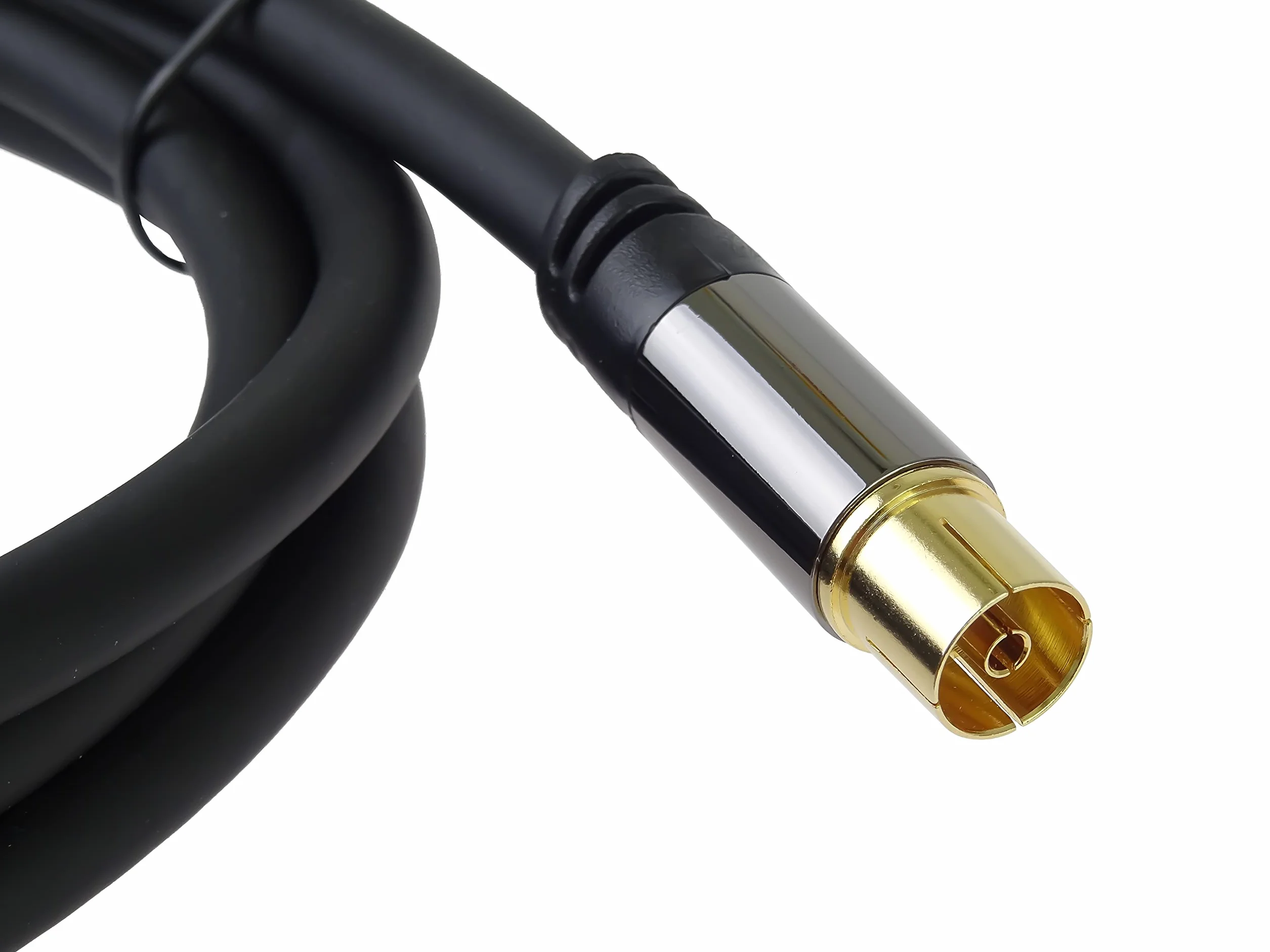 PremiumCord Cavo di Collegamento Antenna TV HQ, M/F, 75 Ohm (135 Db), Schermato 4X, Connettore in Metallo, Lunghezza 5 m