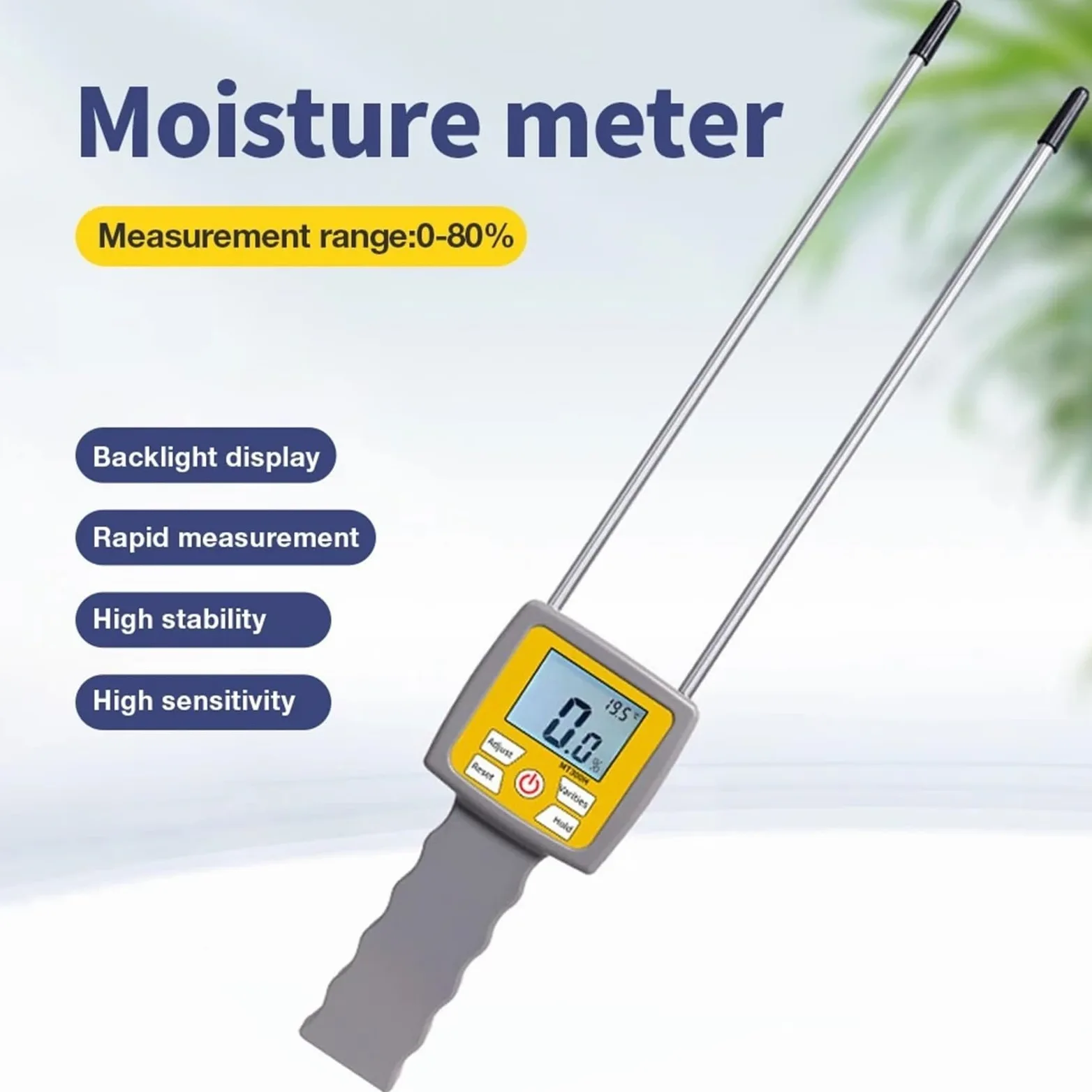 Misuratore di umidità, Misuratore di umidità professionale for fieno 0-80%, igrometro for balle, erba medica Leymus Chinensis, rilevatore del pascolo