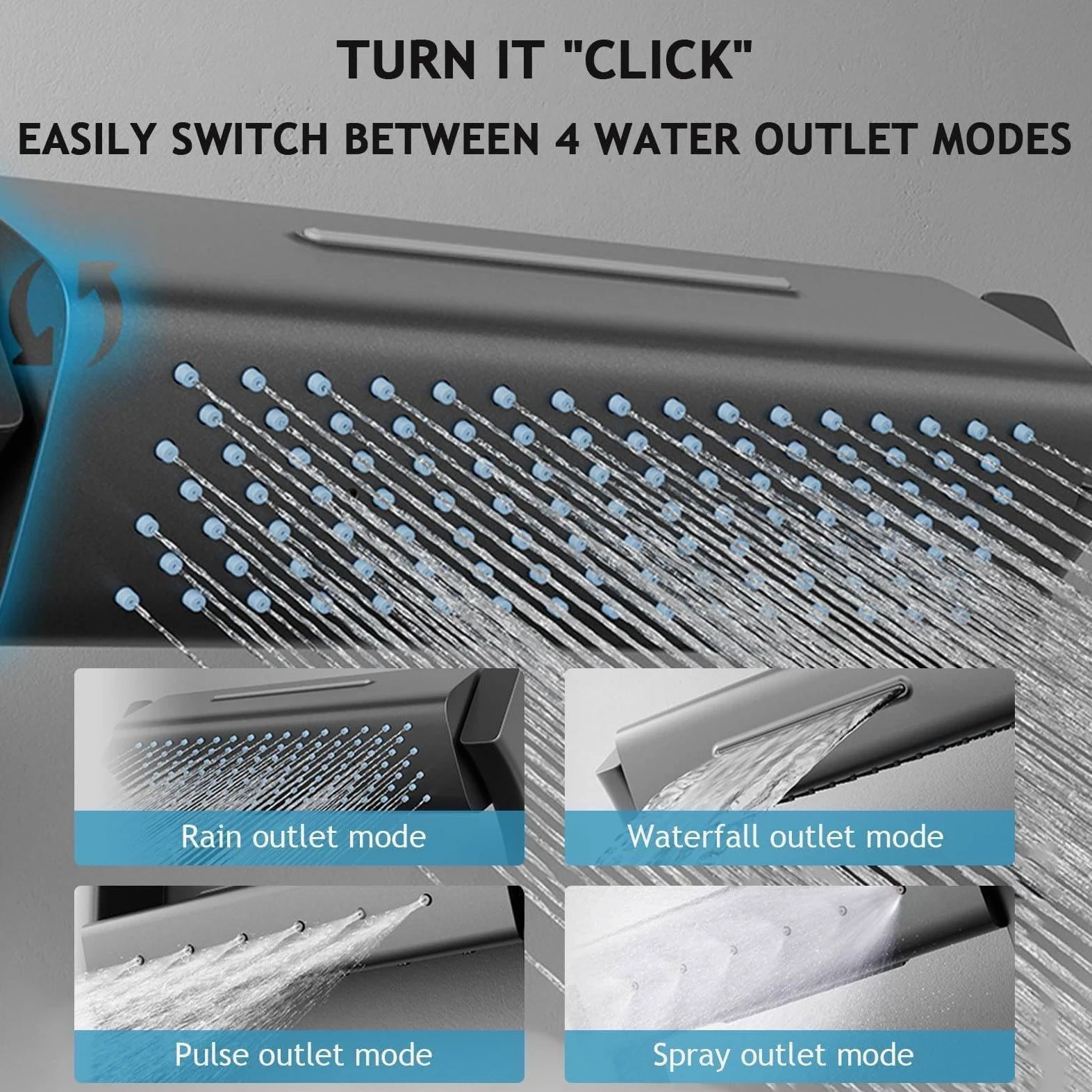 Set Miscelatore Doccia con Display Digitale a LED, soffione a Pioggia e soffione Portatile, Pannello di Controllo per Bagno, mensola a Torre per ristrutturazioni Moderne