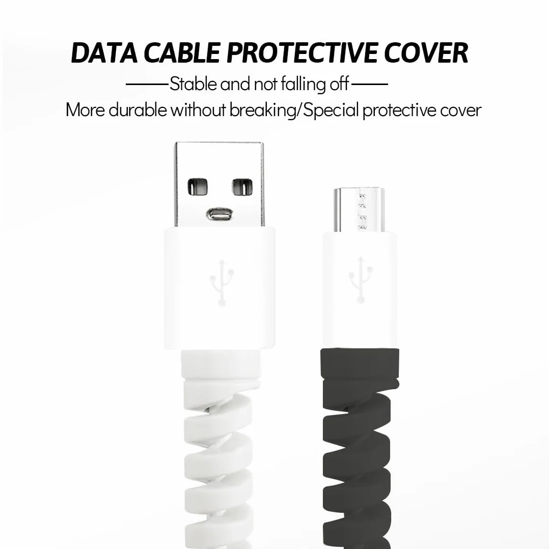 14 Pezzi Protezione Cavo Copri Caricatore per Caricatore Tipo-C Caricamento Rapido Tutti i Telefoni Cavo Mouse Cavo USB (Bianco + Nero)