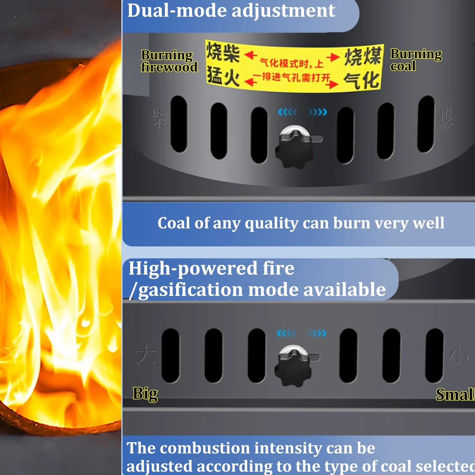 Stufa a legna resistente, rivestimento interno in ghisa, corpo in acciaio, stufa a legna con tubi per camino e forno per riscaldamento interno ad alta efficienza energetica