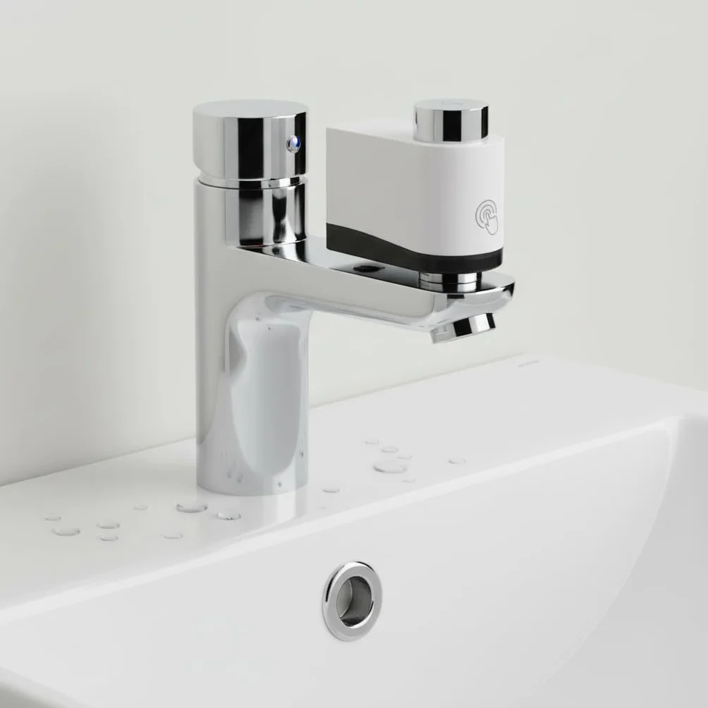 Sensore automatico per rubinetto con rilevamento movimento a infrarossi IPX6 filettatura interna 19-24 mm nero