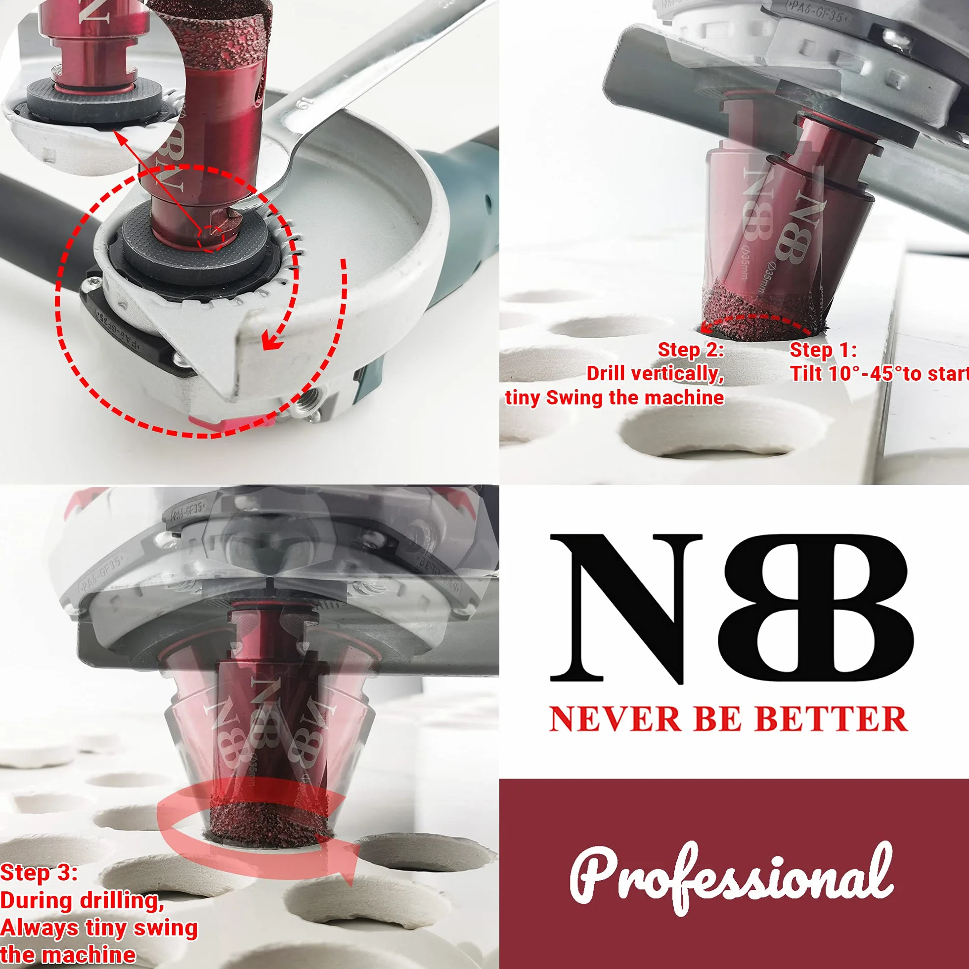 NBB Sega a tazza diamantata M14 per porcellana ceramica granito marmo 1,35mm